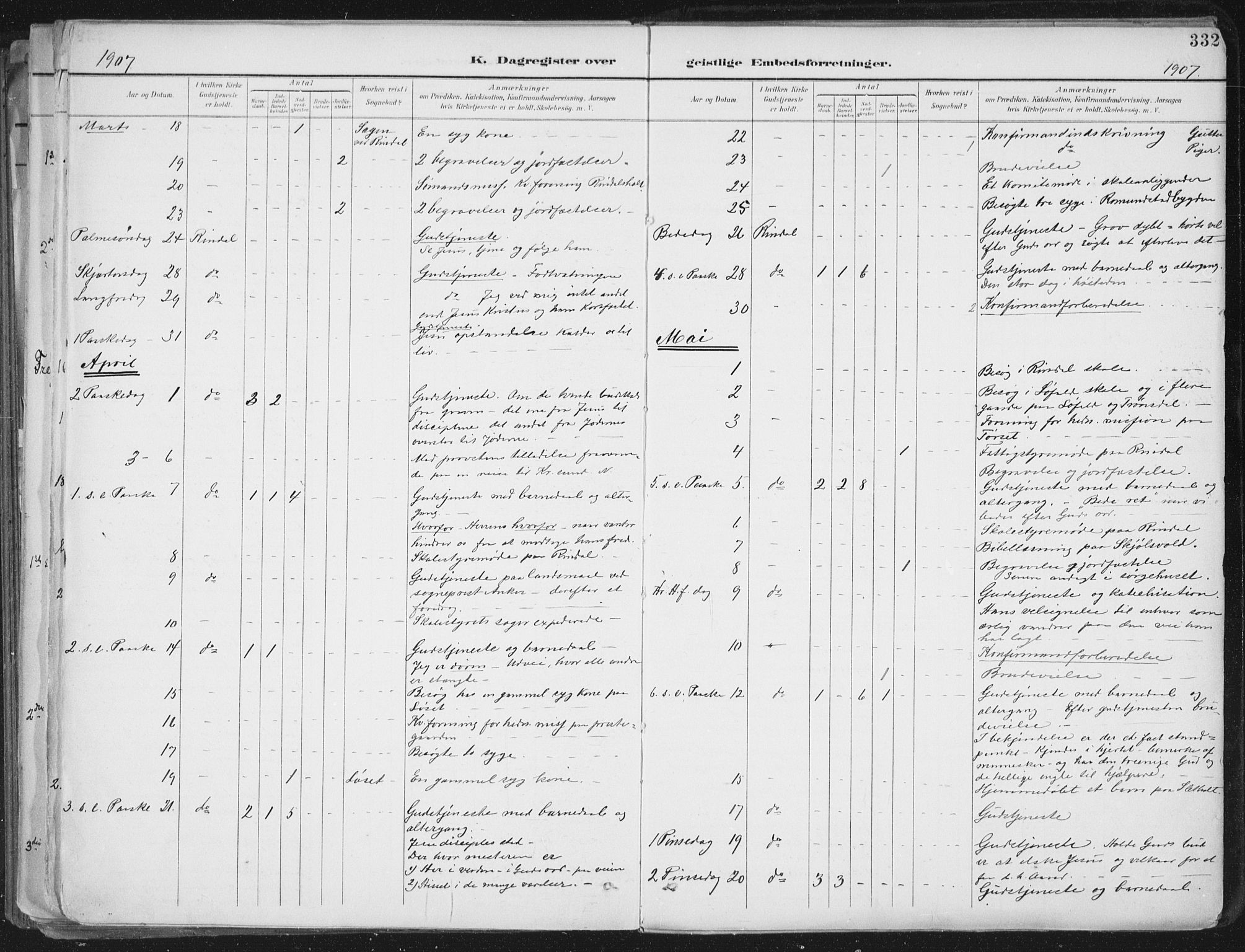 Ministerialprotokoller, klokkerbøker og fødselsregistre - Møre og Romsdal, AV/SAT-A-1454/598/L1072: Parish register (official) no. 598A06, 1896-1910, p. 332