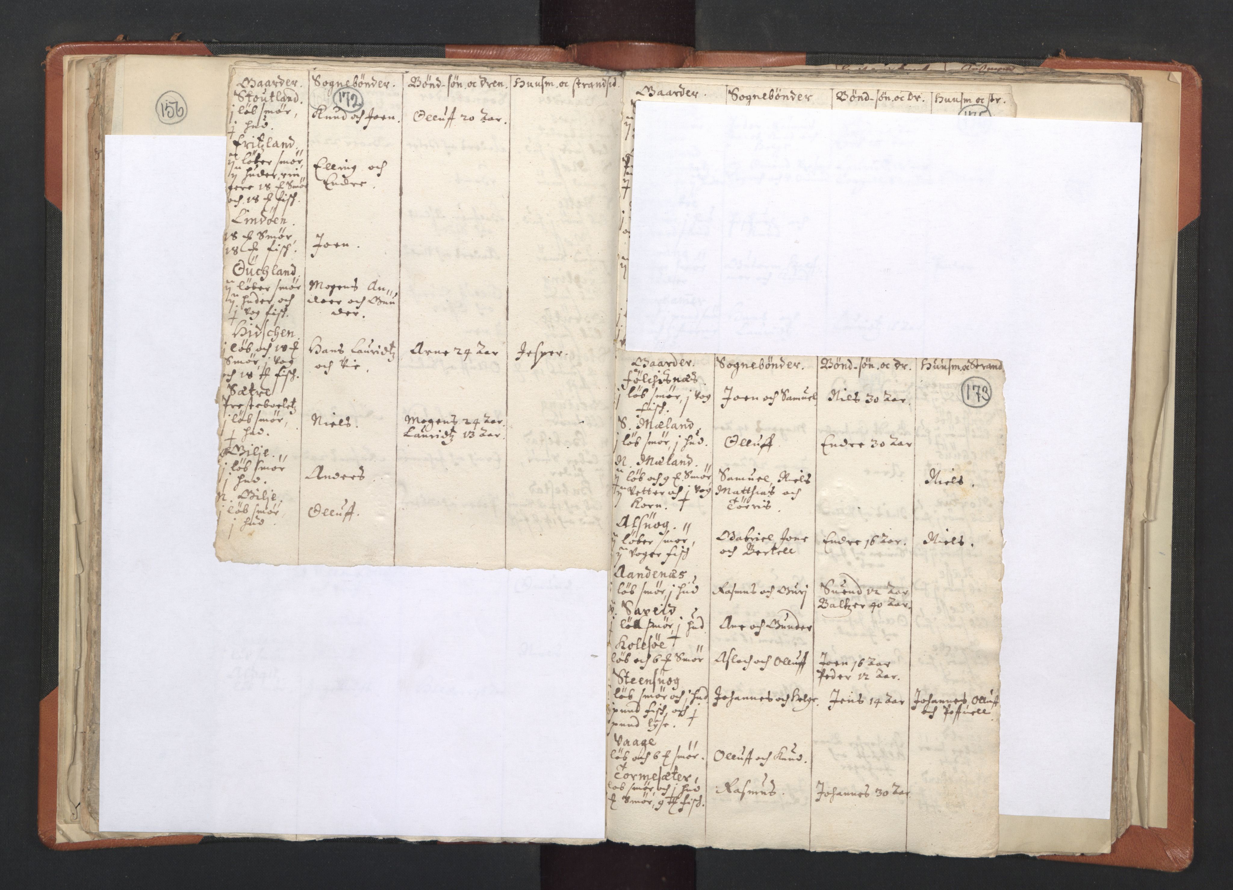 RA, Vicar's Census 1664-1666, no. 20: Sunnhordland deanery, 1664-1666, p. 172-173