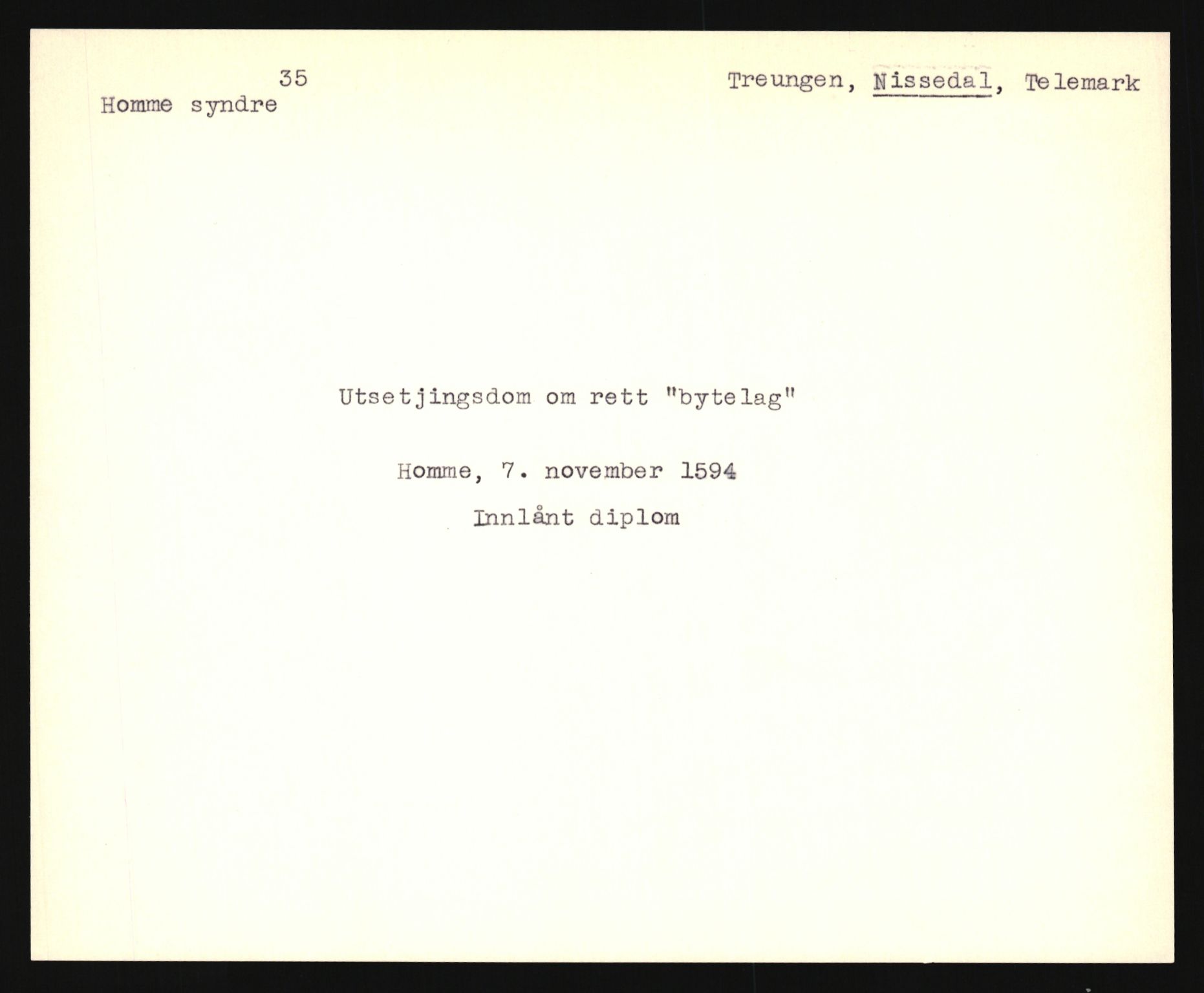 Riksarkivets diplomsamling, AV/RA-EA-5965/F35/F35e/L0022: Registreringssedler Telemark 3, 1400-1700, p. 103