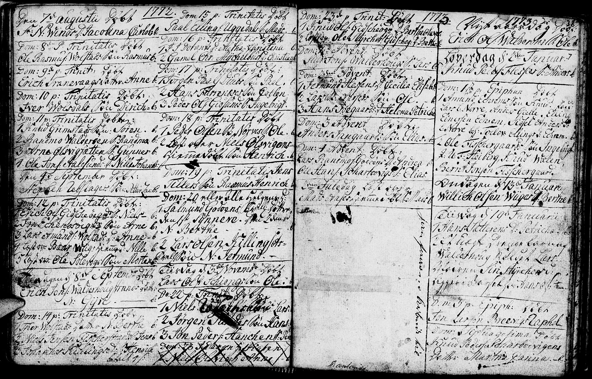 Ministerialprotokoller, klokkerbøker og fødselsregistre - Møre og Romsdal, SAT/A-1454/528/L0420: Parish register (copy) no. 528C01, 1764-1784, p. 38