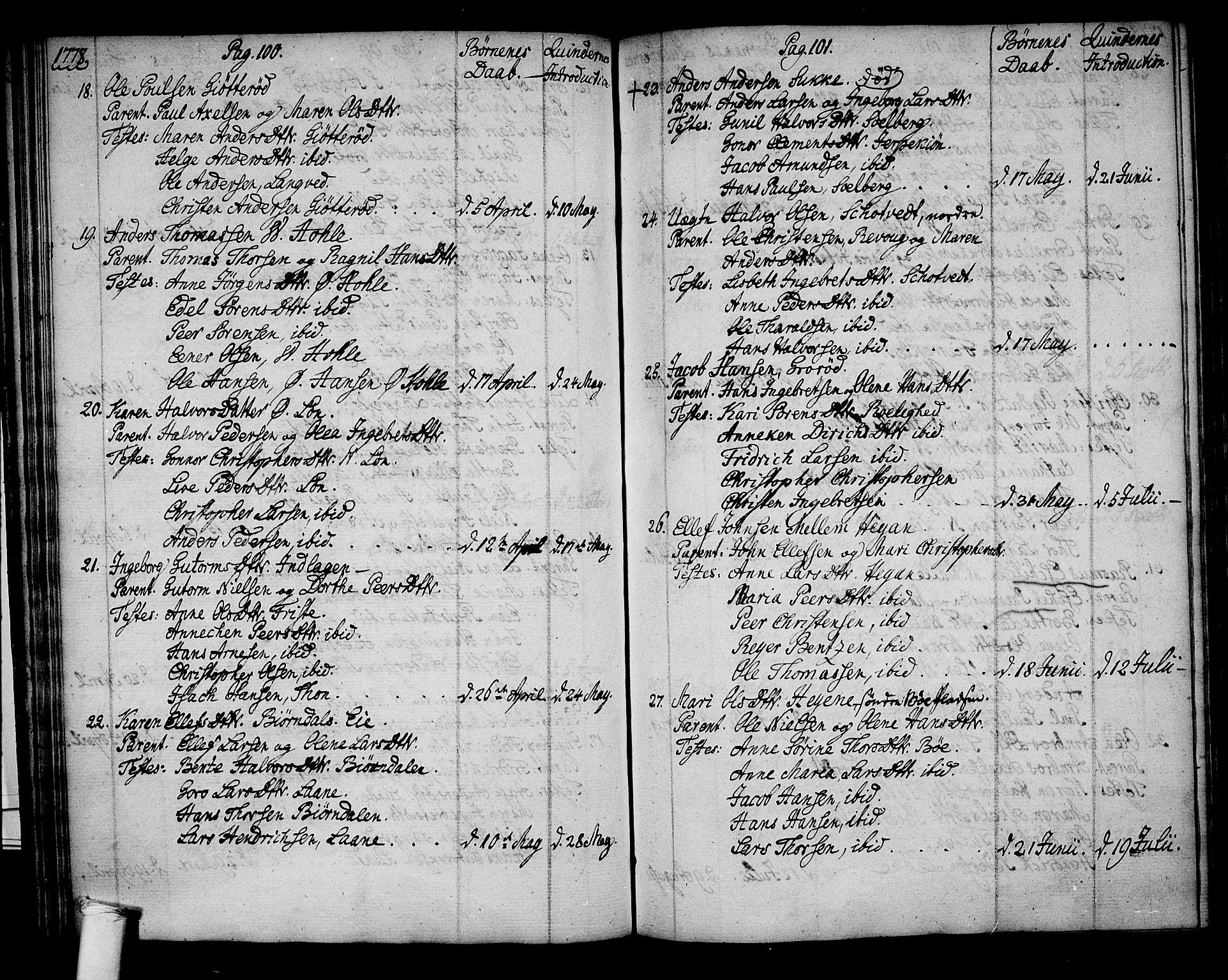 Ramnes kirkebøker, AV/SAKO-A-314/F/Fa/L0002: Parish register (official) no. I 2, 1773-1790, p. 100-101