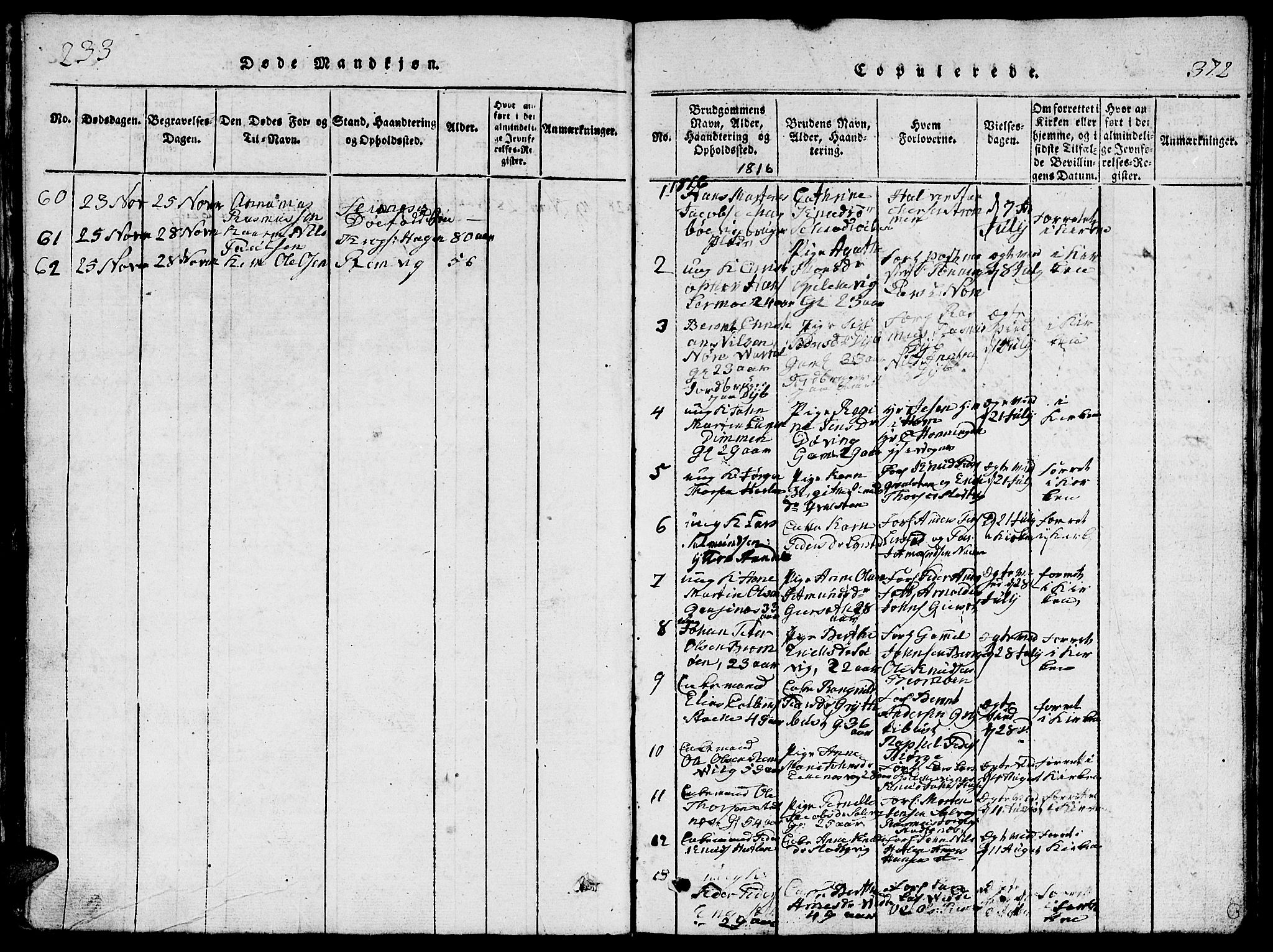 Ministerialprotokoller, klokkerbøker og fødselsregistre - Møre og Romsdal, AV/SAT-A-1454/528/L0423: Parish register (copy) no. 528C04, 1816-1827, p. 233-234