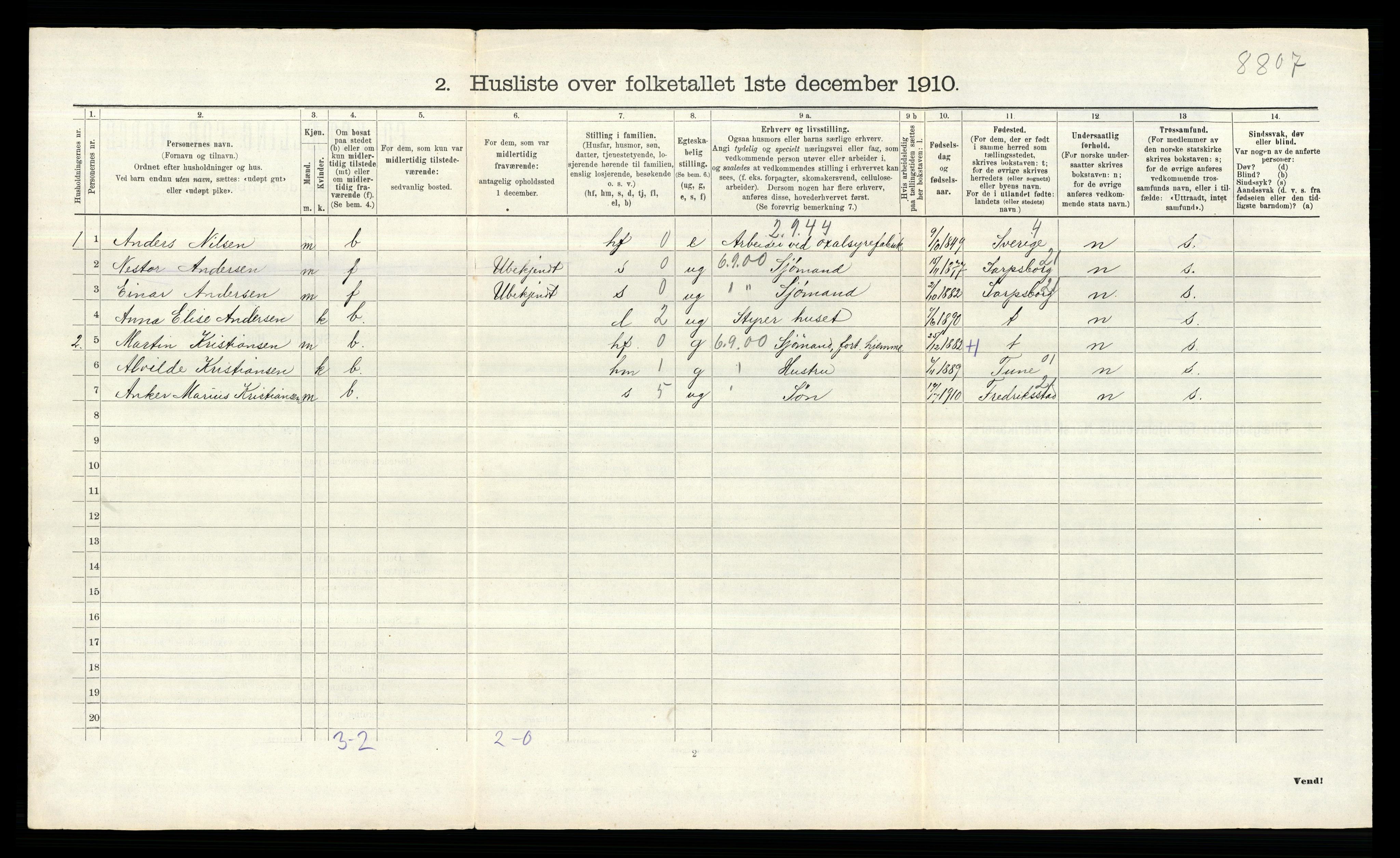 RA, 1910 census for Onsøy, 1910, p. 692