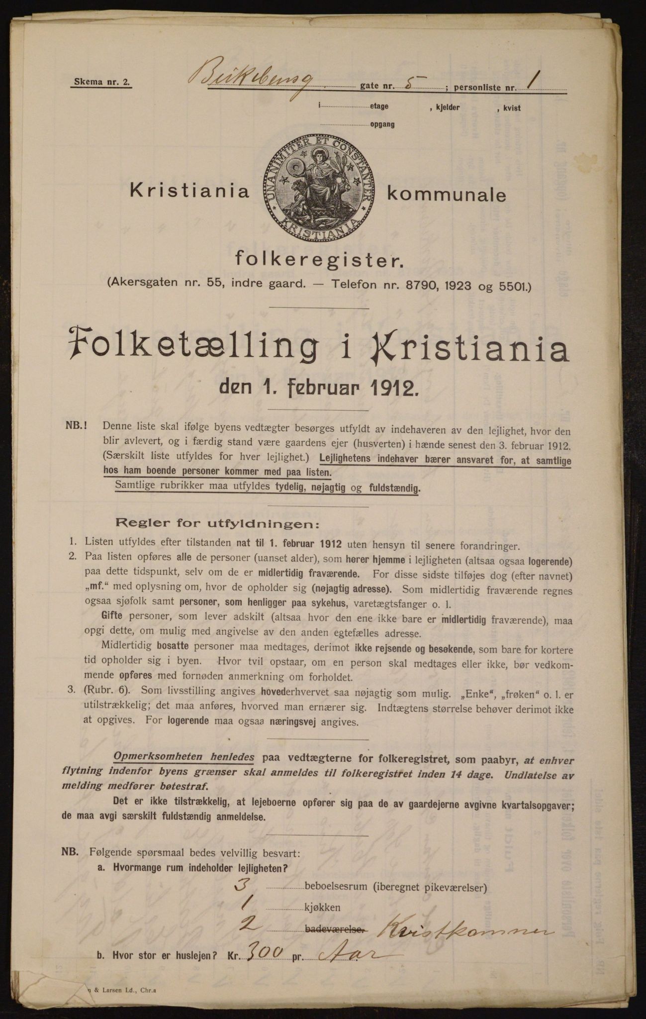 OBA, Municipal Census 1912 for Kristiania, 1912, p. 4939