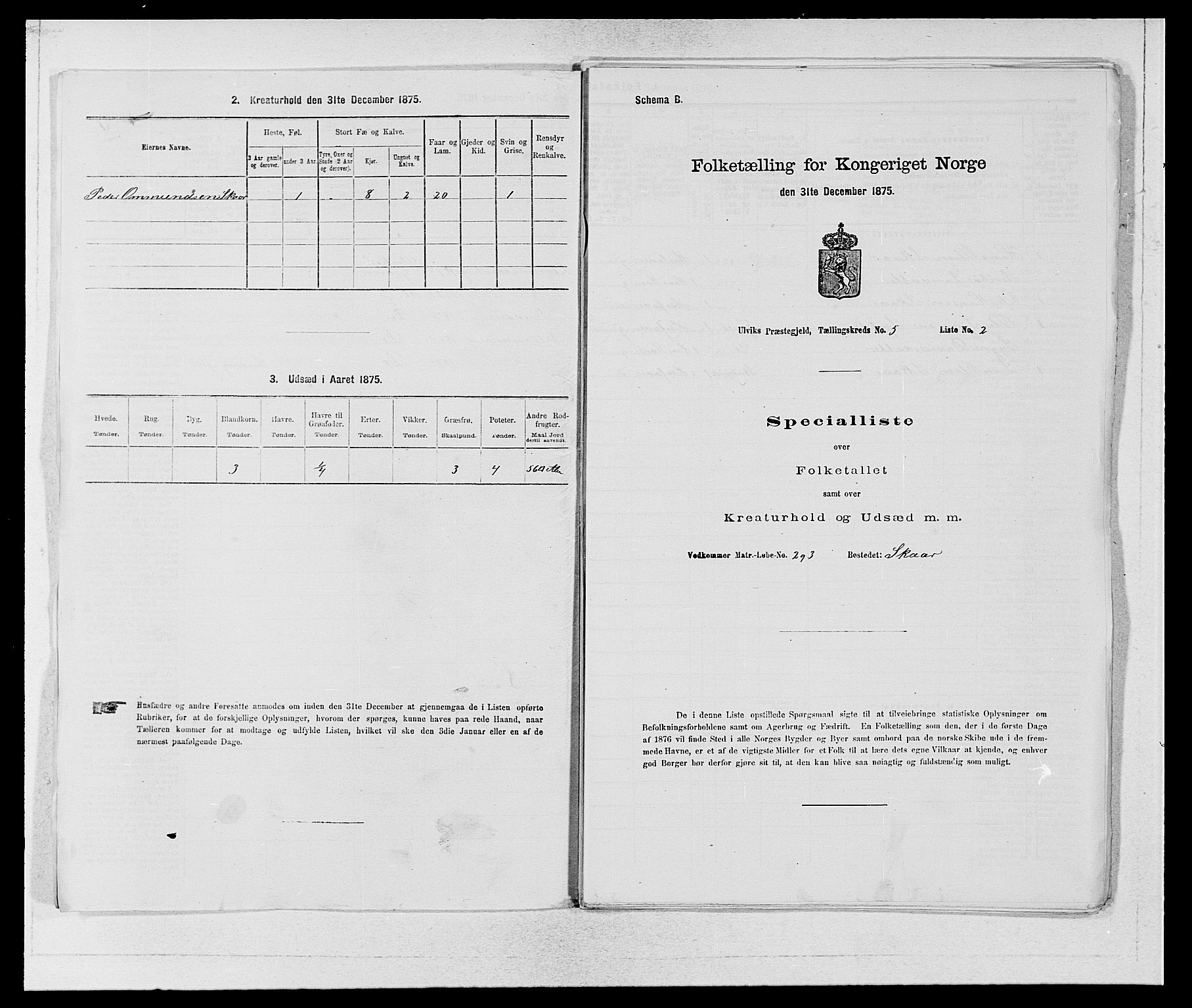 SAB, 1875 census for 1233P Ulvik, 1875, p. 761