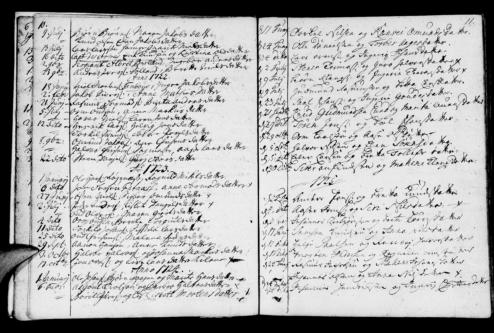 Jelsa sokneprestkontor, AV/SAST-A-101842/01/IV: Parish register (official) no. A 1, 1695-1737, p. 10-11