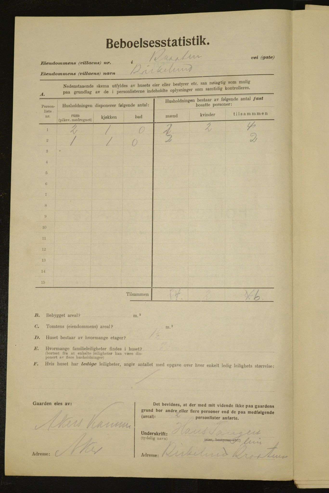 , Municipal Census 1923 for Aker, 1923, p. 34767