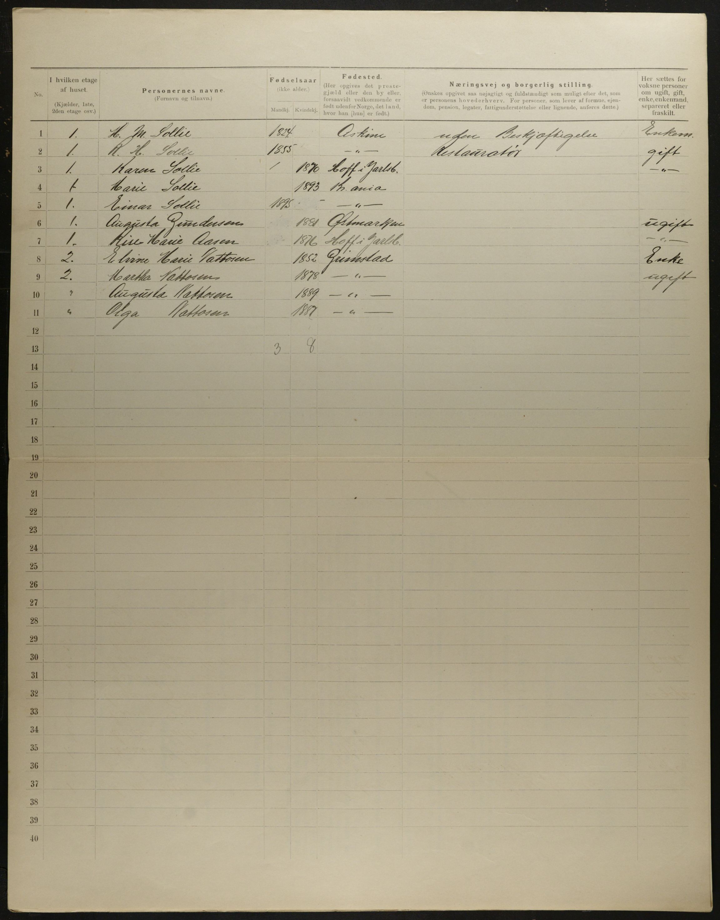 OBA, Municipal Census 1901 for Kristiania, 1901, p. 8901
