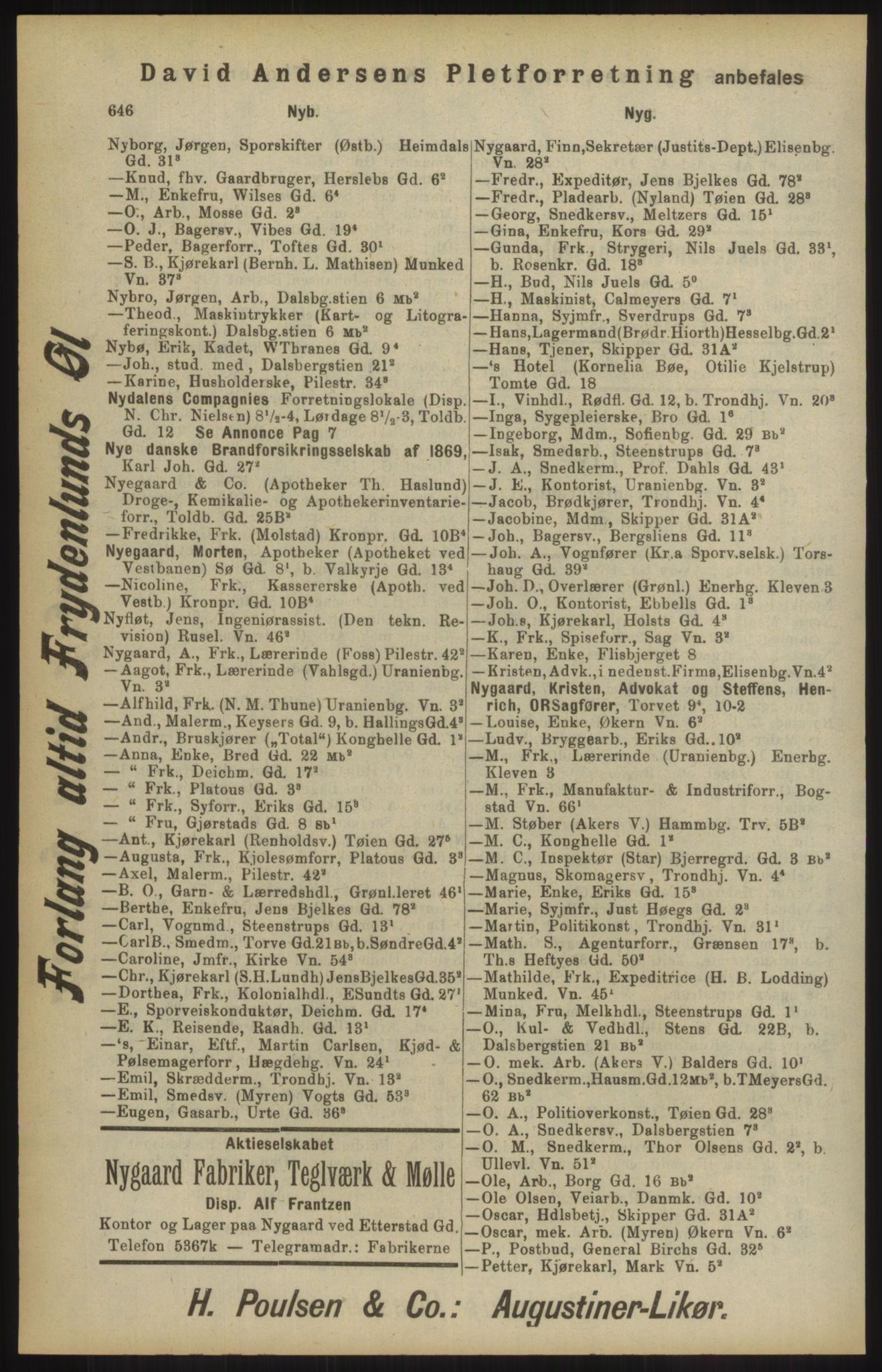 Kristiania/Oslo adressebok, PUBL/-, 1904, p. 646