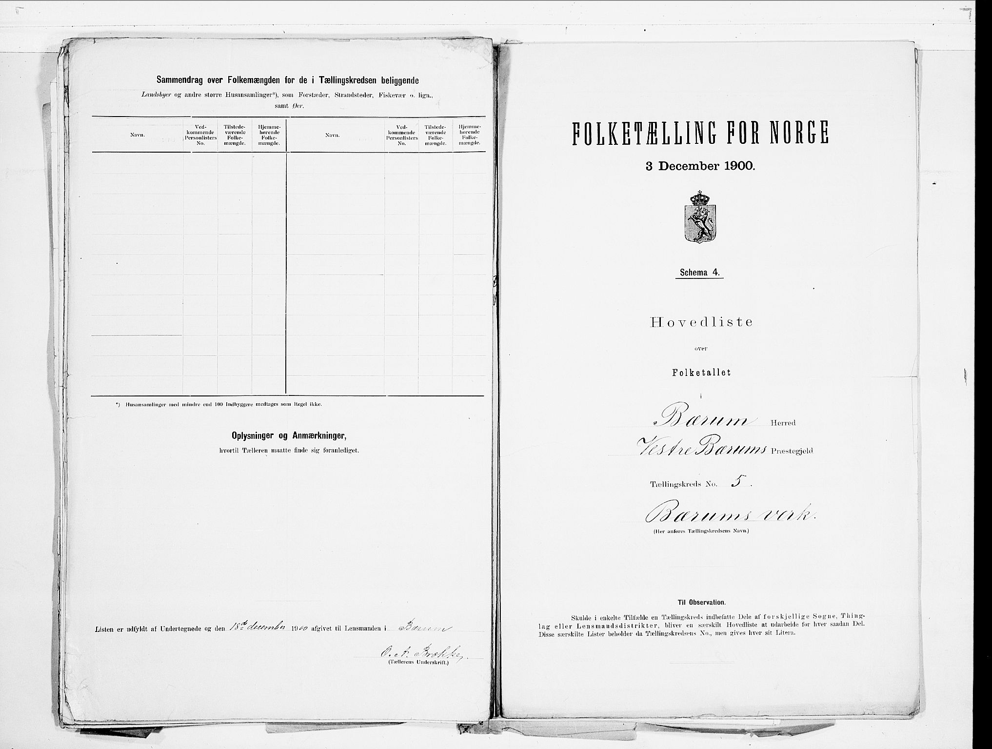 SAO, 1900 census for Bærum, 1900, p. 30