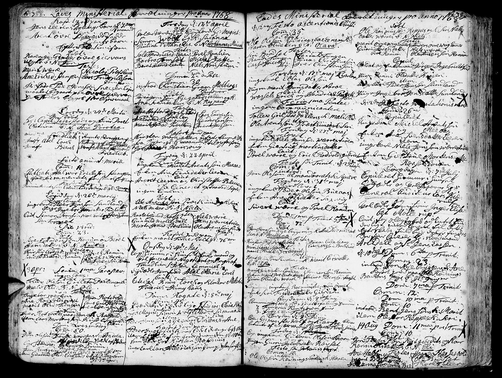 Ministerialprotokoller, klokkerbøker og fødselsregistre - Sør-Trøndelag, SAT/A-1456/606/L0275: Parish register (official) no. 606A01 /1, 1727-1780, p. 388-389