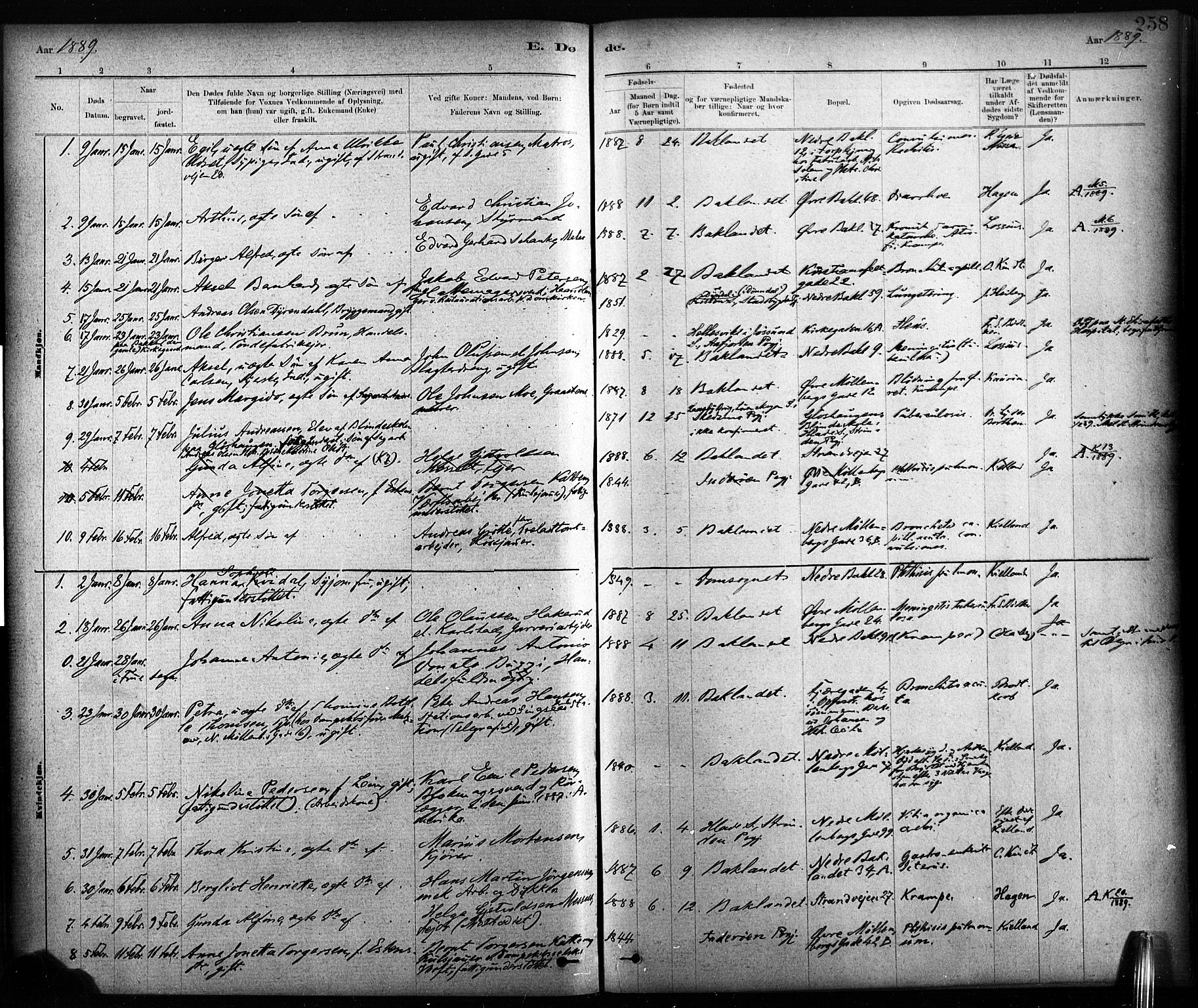 Ministerialprotokoller, klokkerbøker og fødselsregistre - Sør-Trøndelag, SAT/A-1456/604/L0189: Parish register (official) no. 604A10, 1878-1892, p. 258