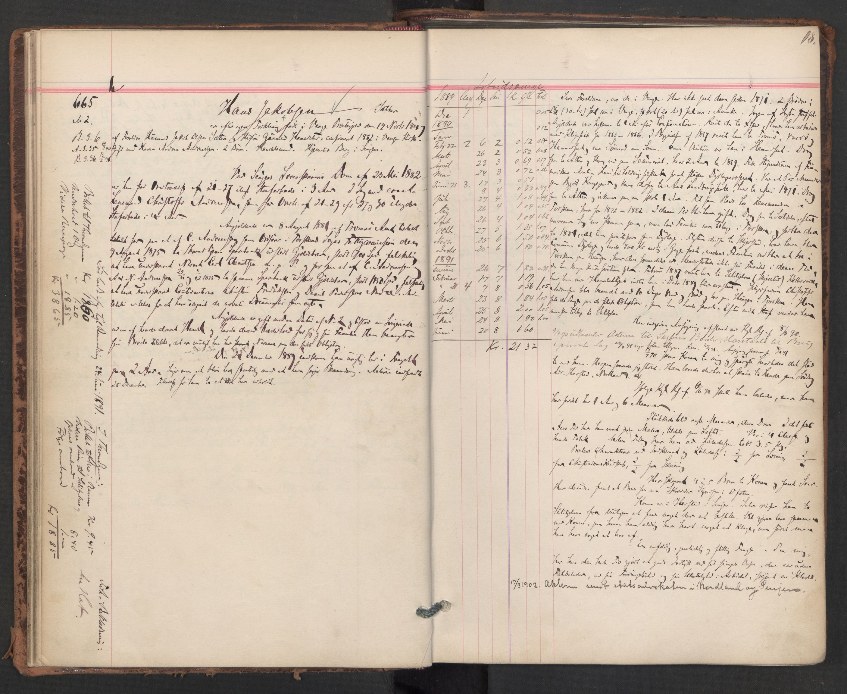 Botsfengslet, AV/RA-S-1539/D/Db/Dbb/L0026: 648h - 930h, 1889-1891, p. 18