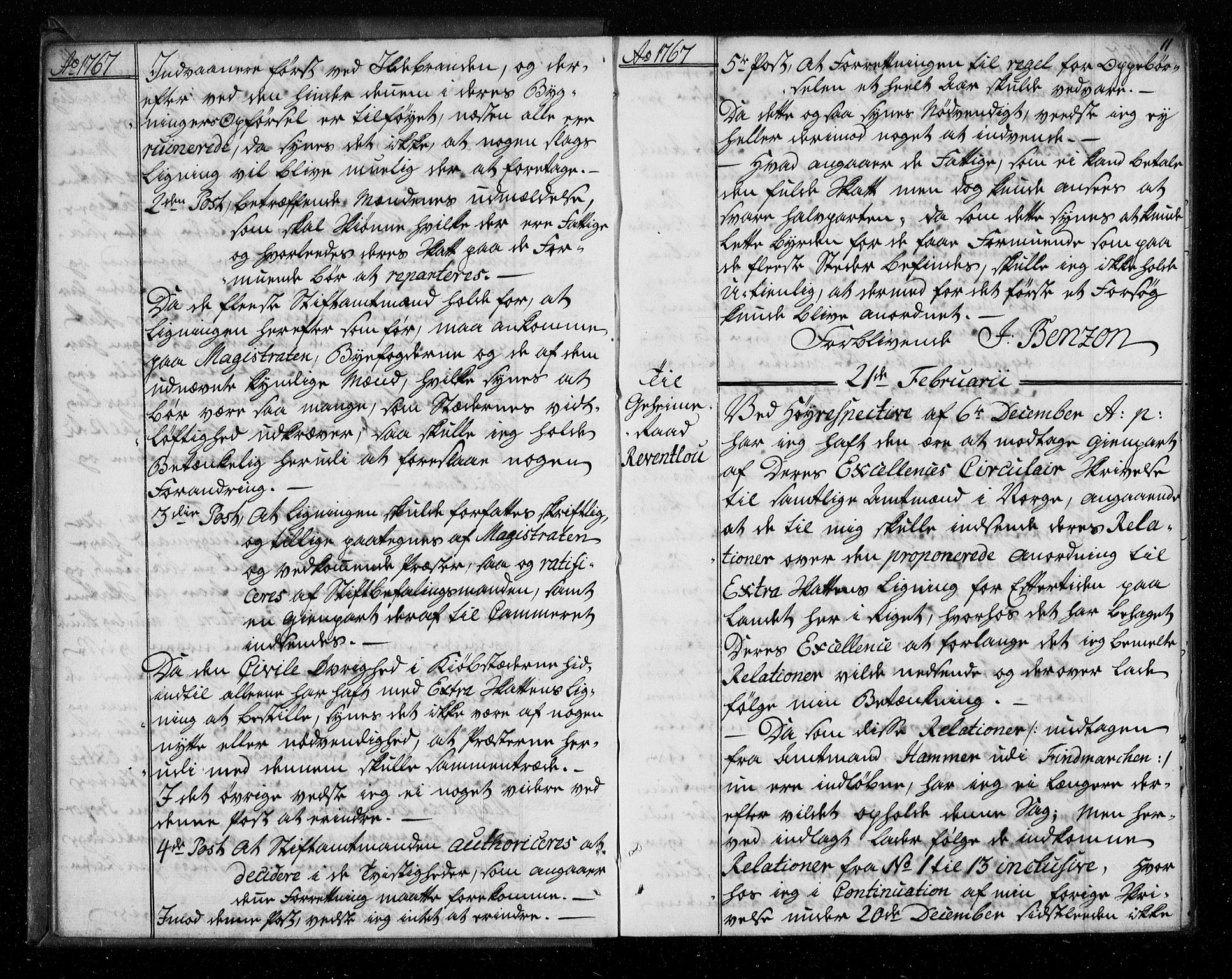 Stattholderembetet 1572-1771, AV/RA-EA-2870/Bf/L0006: Stattholderprotokoll (allmenn kopibok), 1767-1768, p. 10b-11a