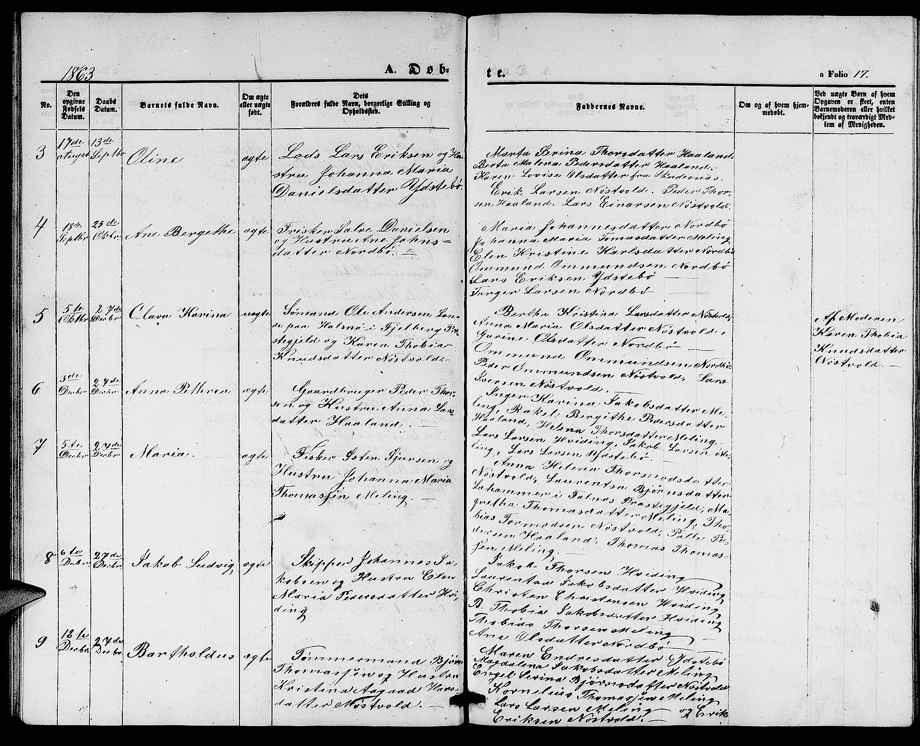 Rennesøy sokneprestkontor, SAST/A -101827/H/Ha/Hab/L0003: Parish register (copy) no. B 3, 1855-1888, p. 17