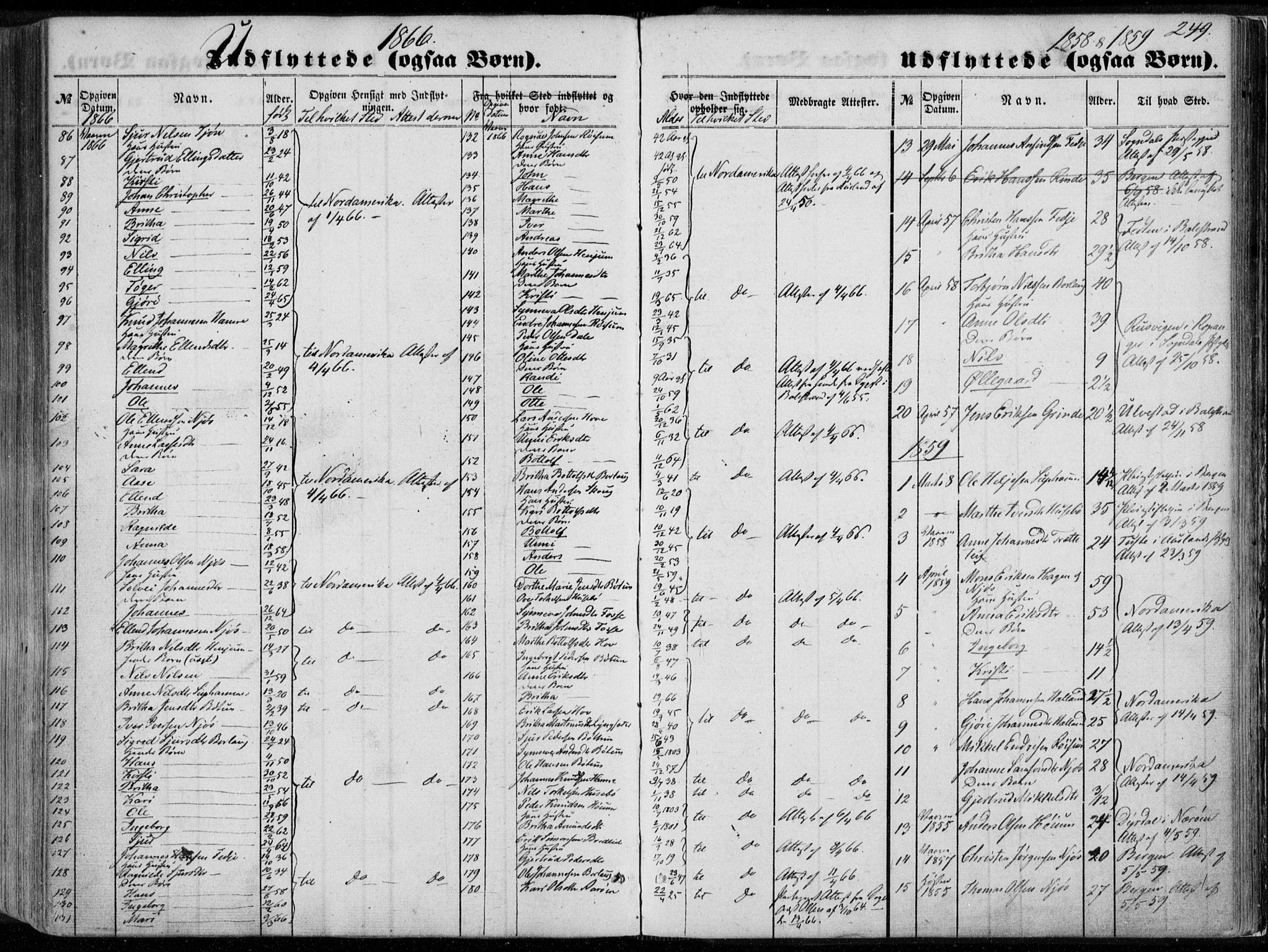 Leikanger sokneprestembete, SAB/A-81001: Parish register (official) no. A 8, 1852-1868, p. 249
