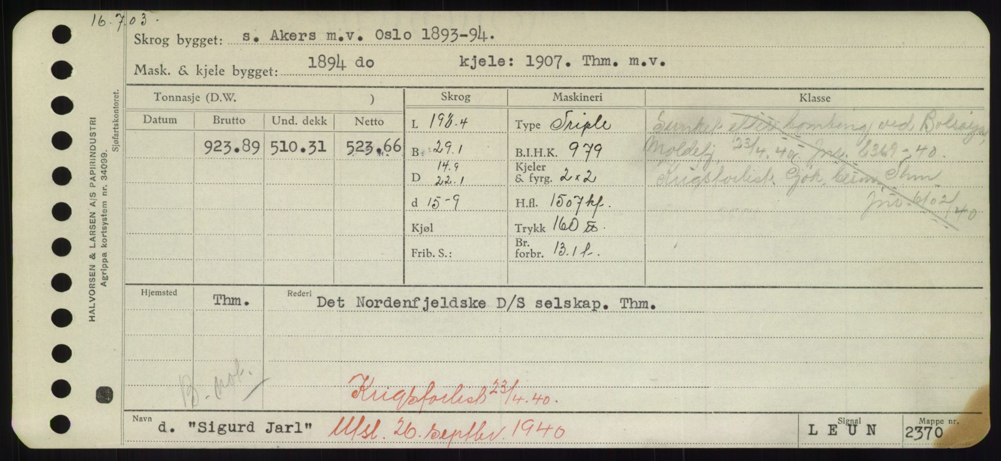 Sjøfartsdirektoratet med forløpere, Skipsmålingen, RA/S-1627/H/Hd/L0033: Fartøy, Sevi-Sjø, p. 113