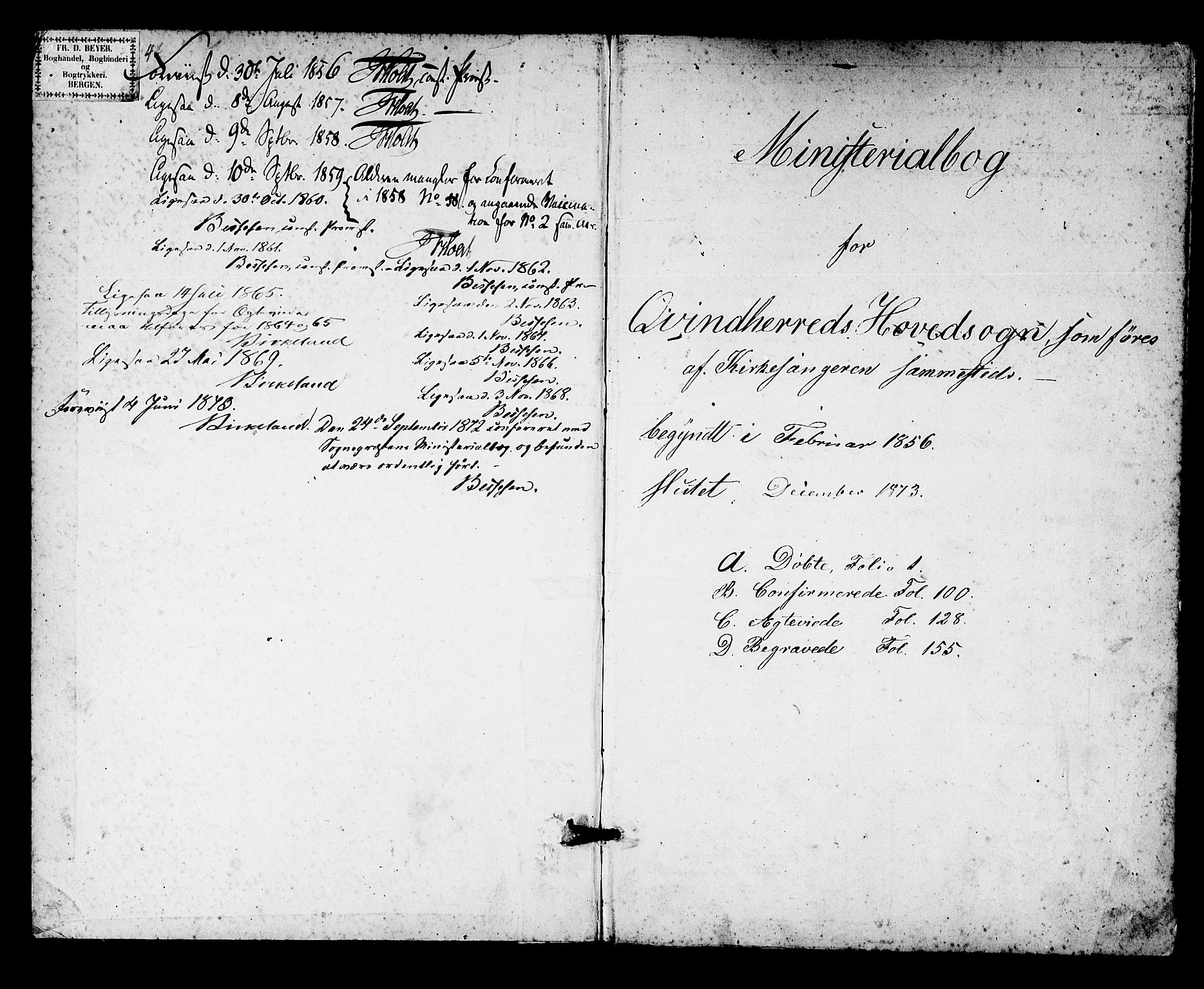 Kvinnherad sokneprestembete, SAB/A-76401/H/Hab: Parish register (copy) no. A 1, 1856-1873