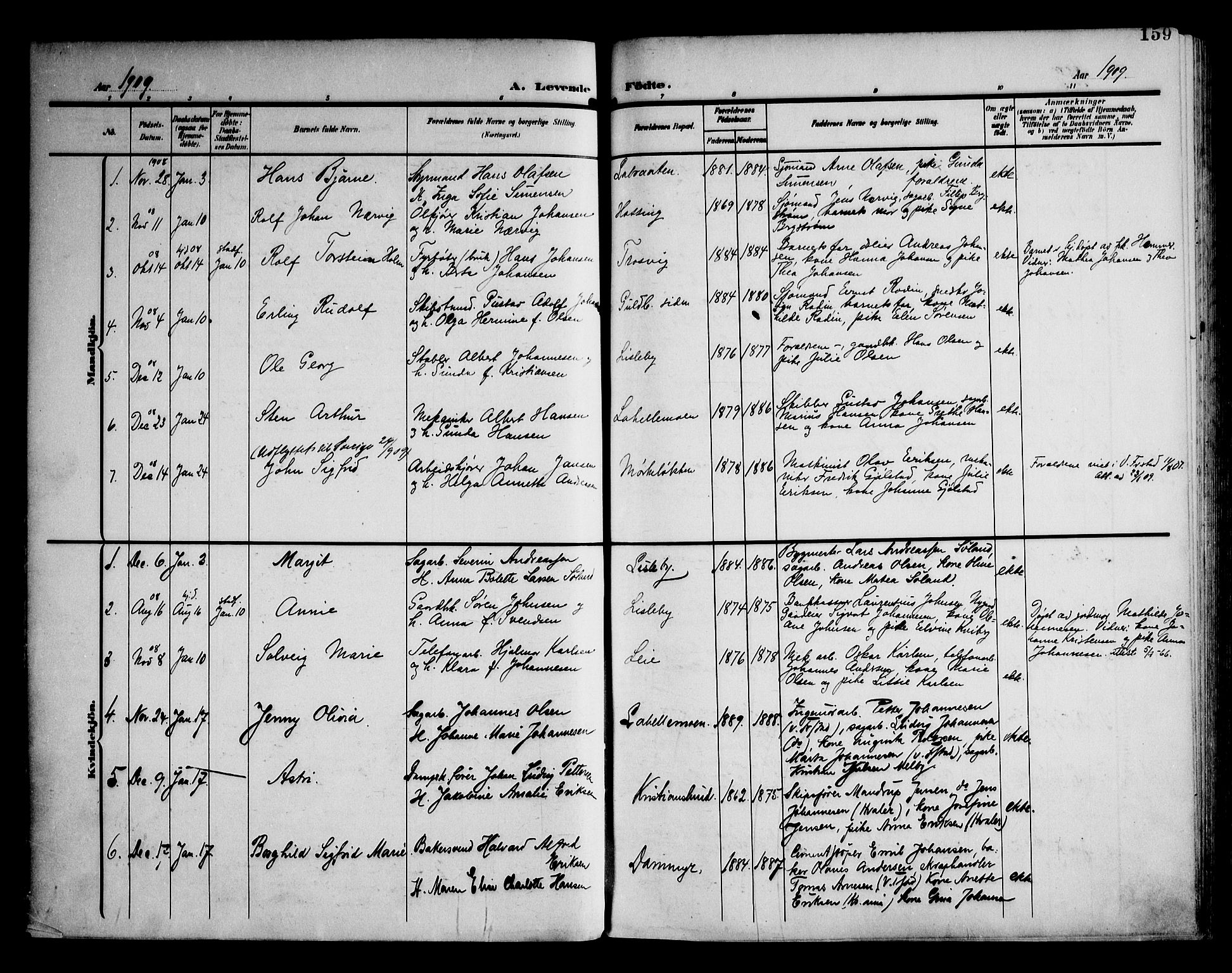 Glemmen prestekontor Kirkebøker, SAO/A-10908/F/Fa/L0014: Parish register (official) no. 14, 1902-1922, p. 159