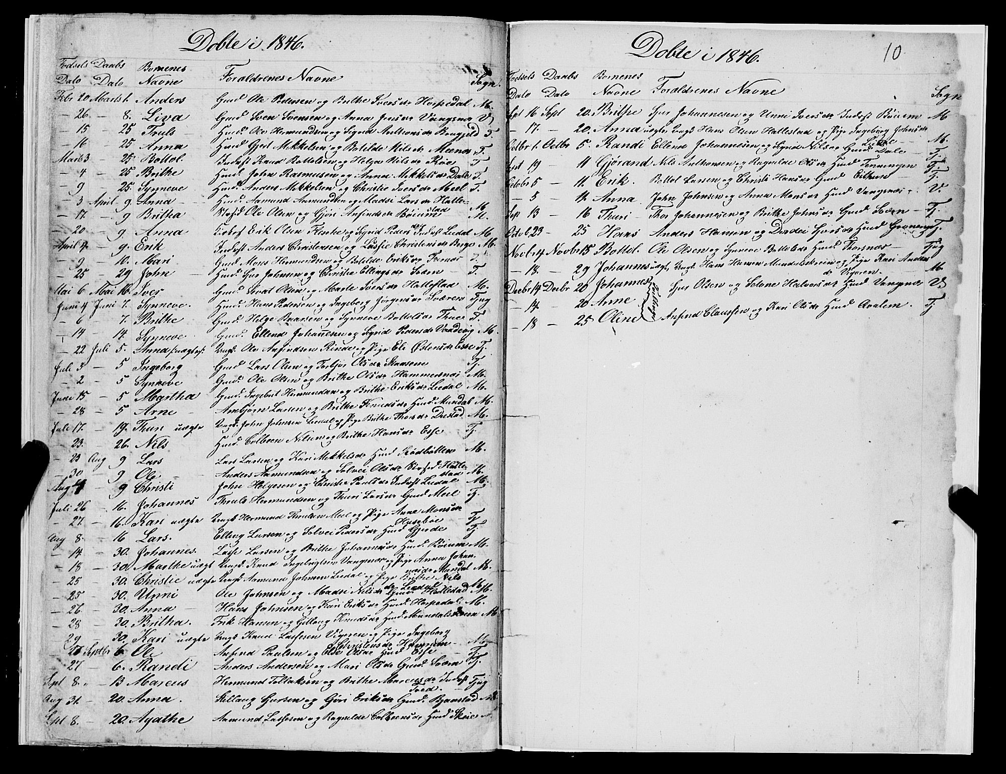 Balestrand sokneprestembete, SAB/A-79601/H/Haa/Haaa/L0001: Parish register (official) no. A 1, 1834-1846, p. 10