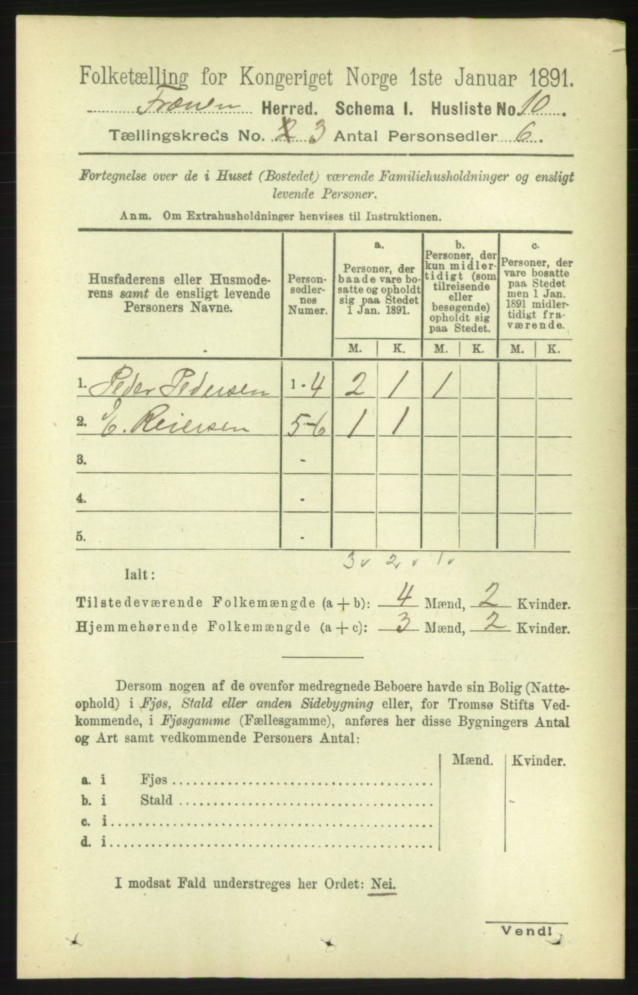 RA, 1891 census for 1548 Fræna, 1891, p. 689