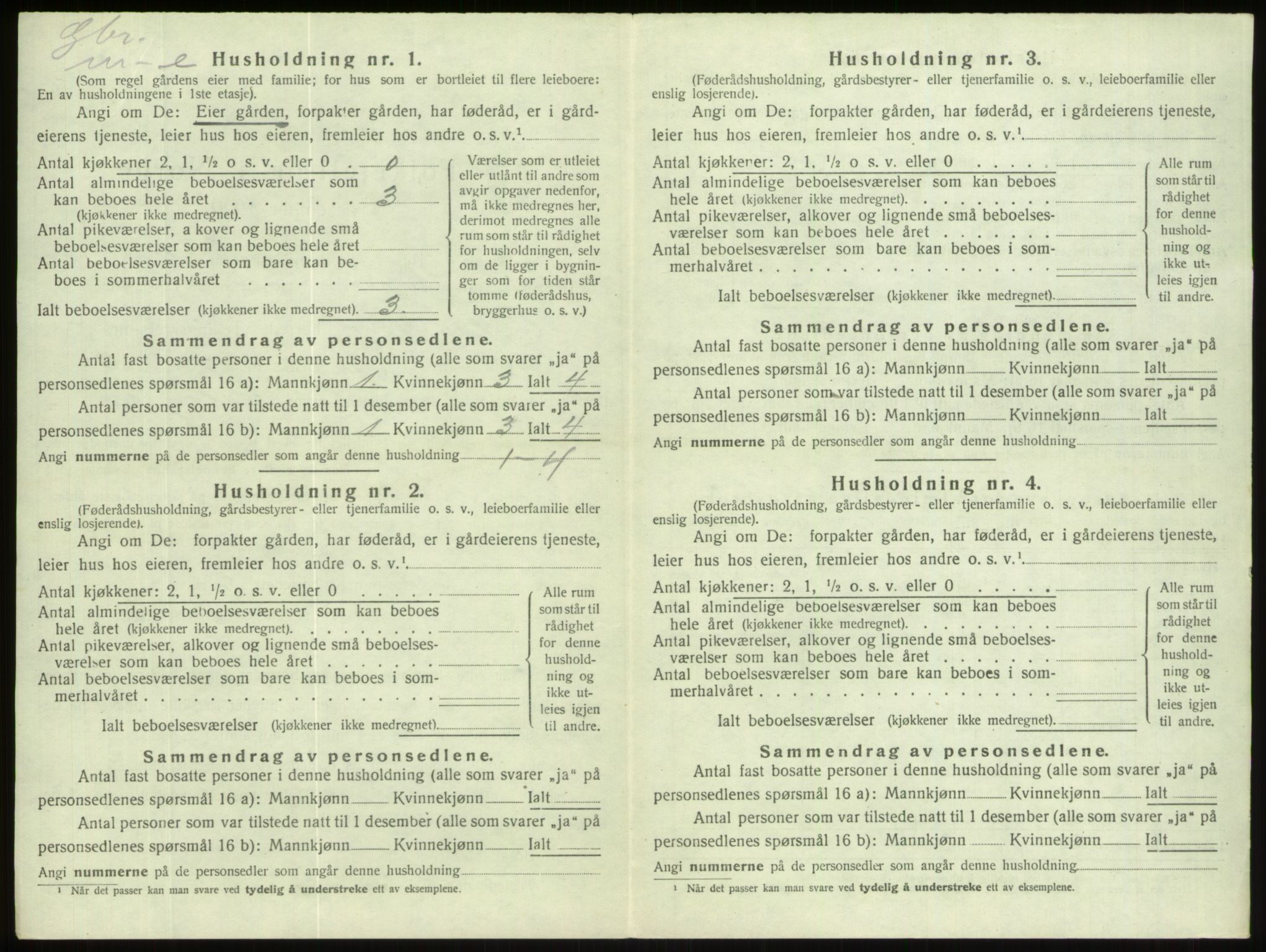 SAB, 1920 census for Gloppen, 1920, p. 827