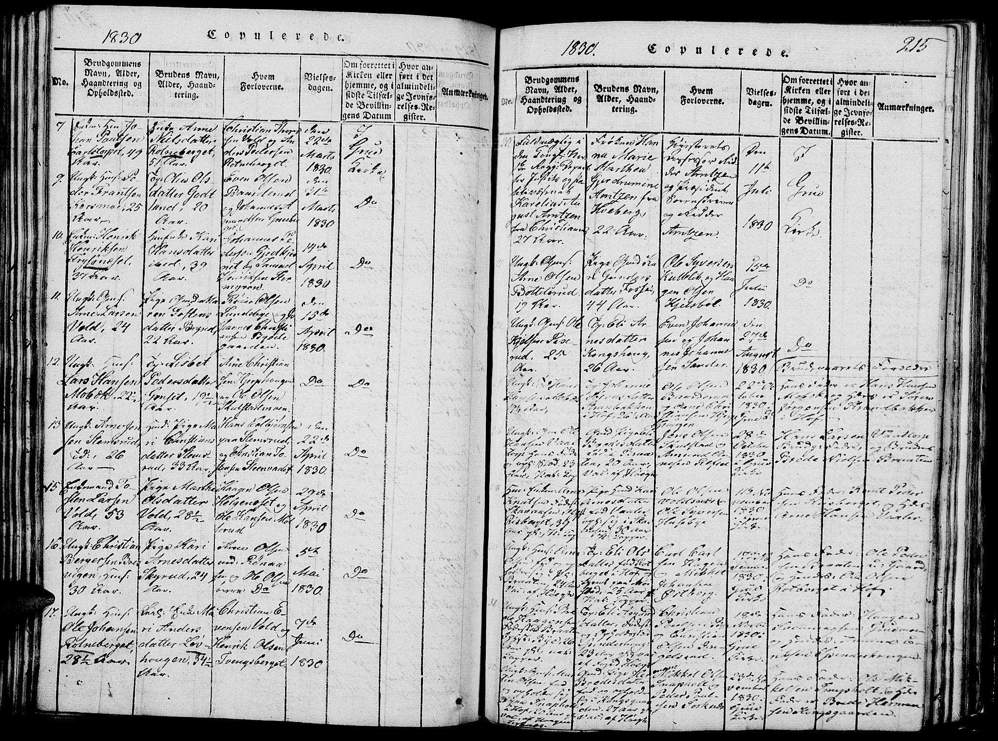 Grue prestekontor, AV/SAH-PREST-036/H/Ha/Hab/L0002: Parish register (copy) no. 2, 1815-1841, p. 215