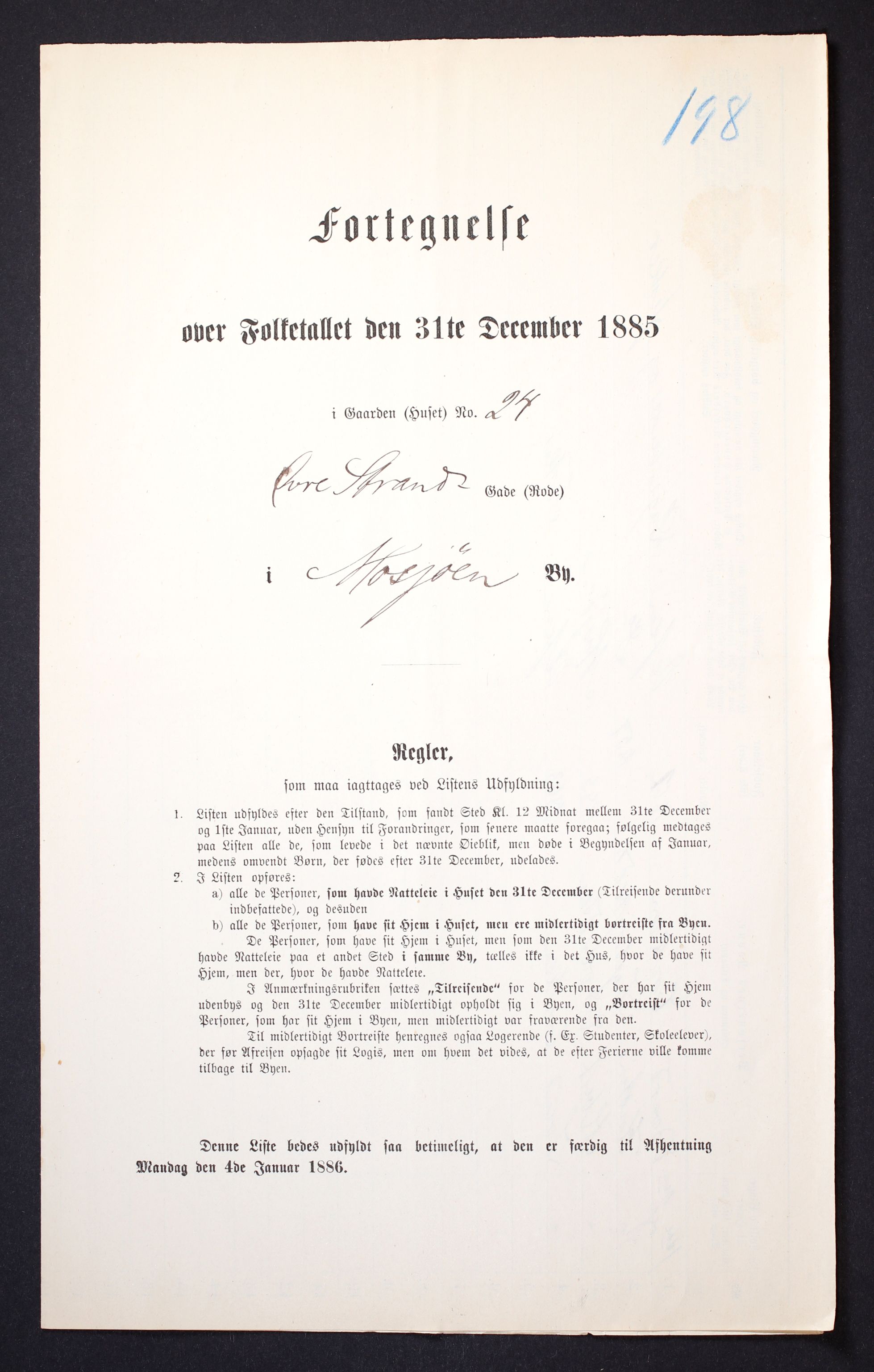 SAT, 1885 census for 1802 Mosjøen, 1885