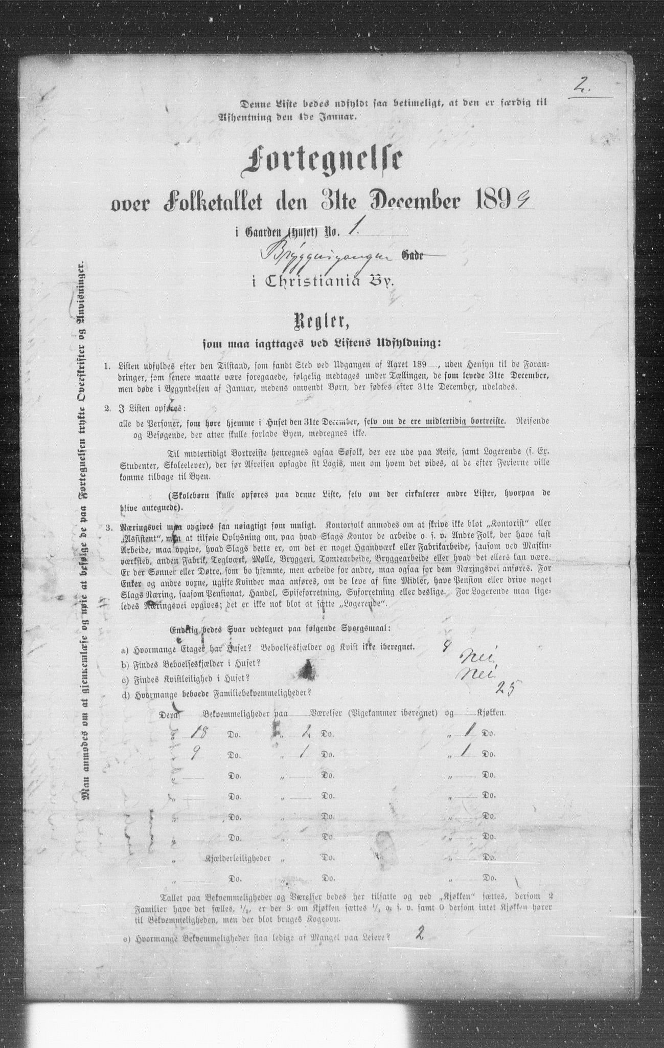 OBA, Municipal Census 1899 for Kristiania, 1899, p. 1349