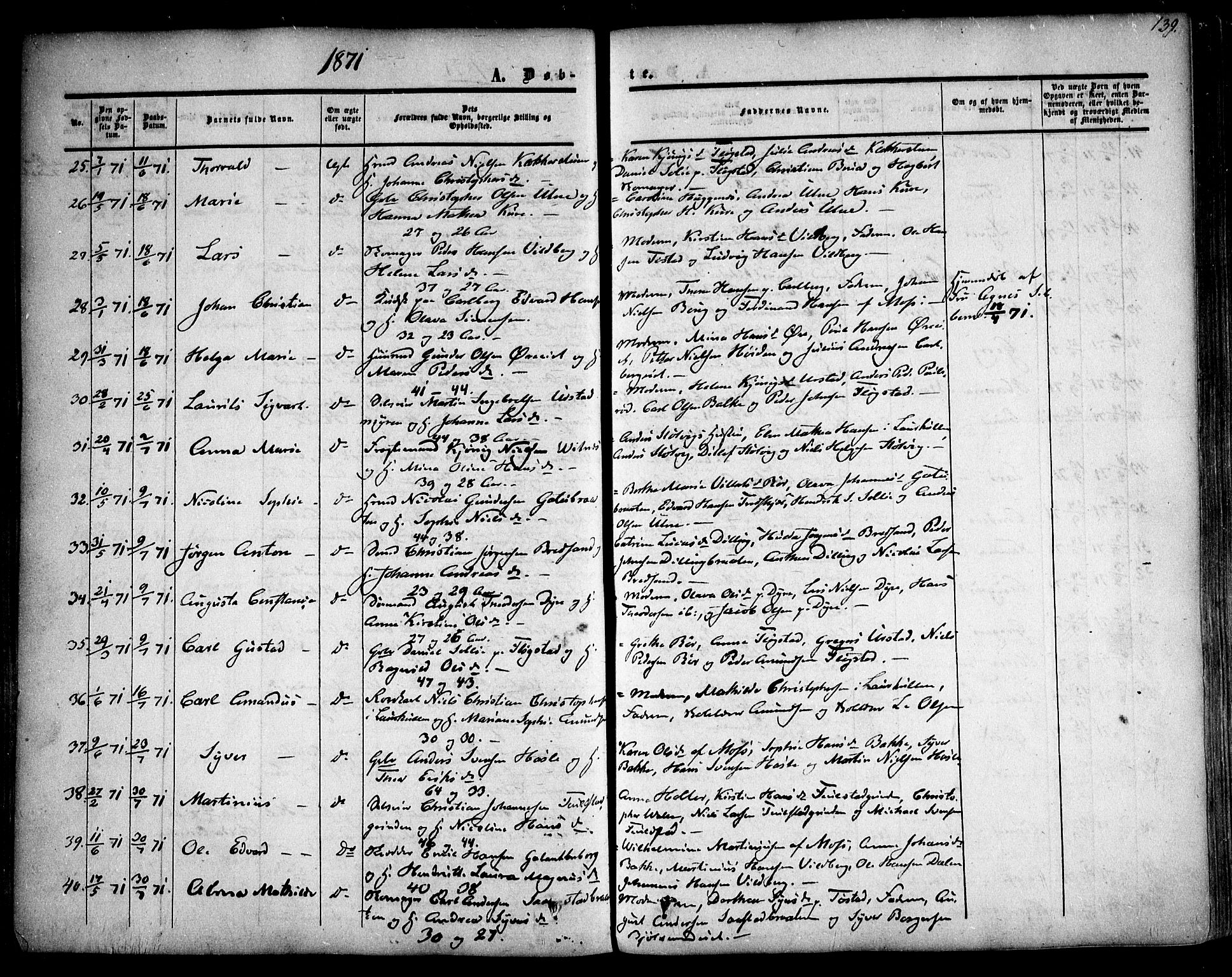 Rygge prestekontor Kirkebøker, AV/SAO-A-10084b/F/Fa/L0005: Parish register (official) no. 5, 1852-1871, p. 139