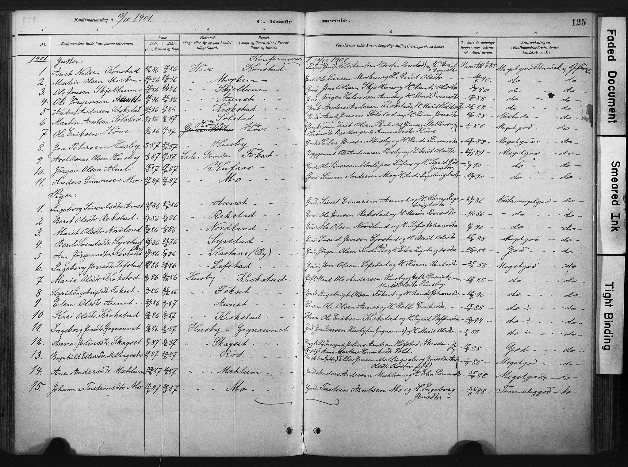 Ministerialprotokoller, klokkerbøker og fødselsregistre - Sør-Trøndelag, SAT/A-1456/667/L0795: Parish register (official) no. 667A03, 1879-1907, p. 125