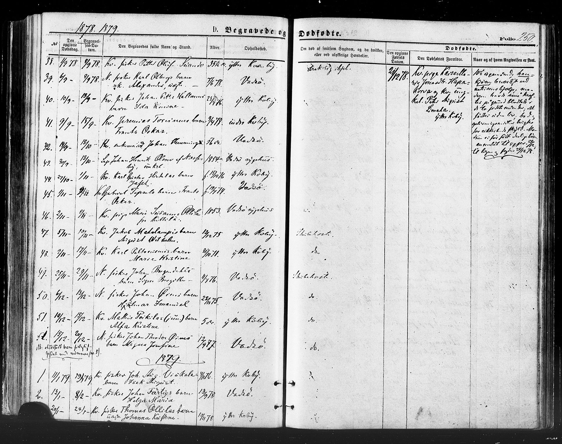 Vadsø sokneprestkontor, SATØ/S-1325/H/Ha/L0005kirke: Parish register (official) no. 5, 1873-1884, p. 250