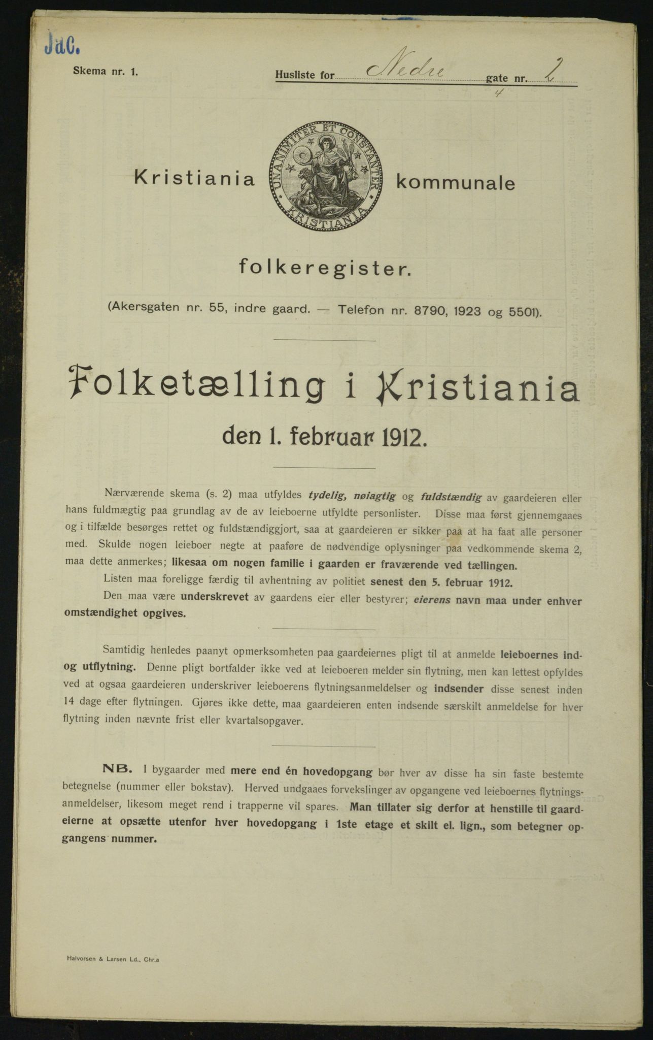 OBA, Municipal Census 1912 for Kristiania, 1912, p. 69717