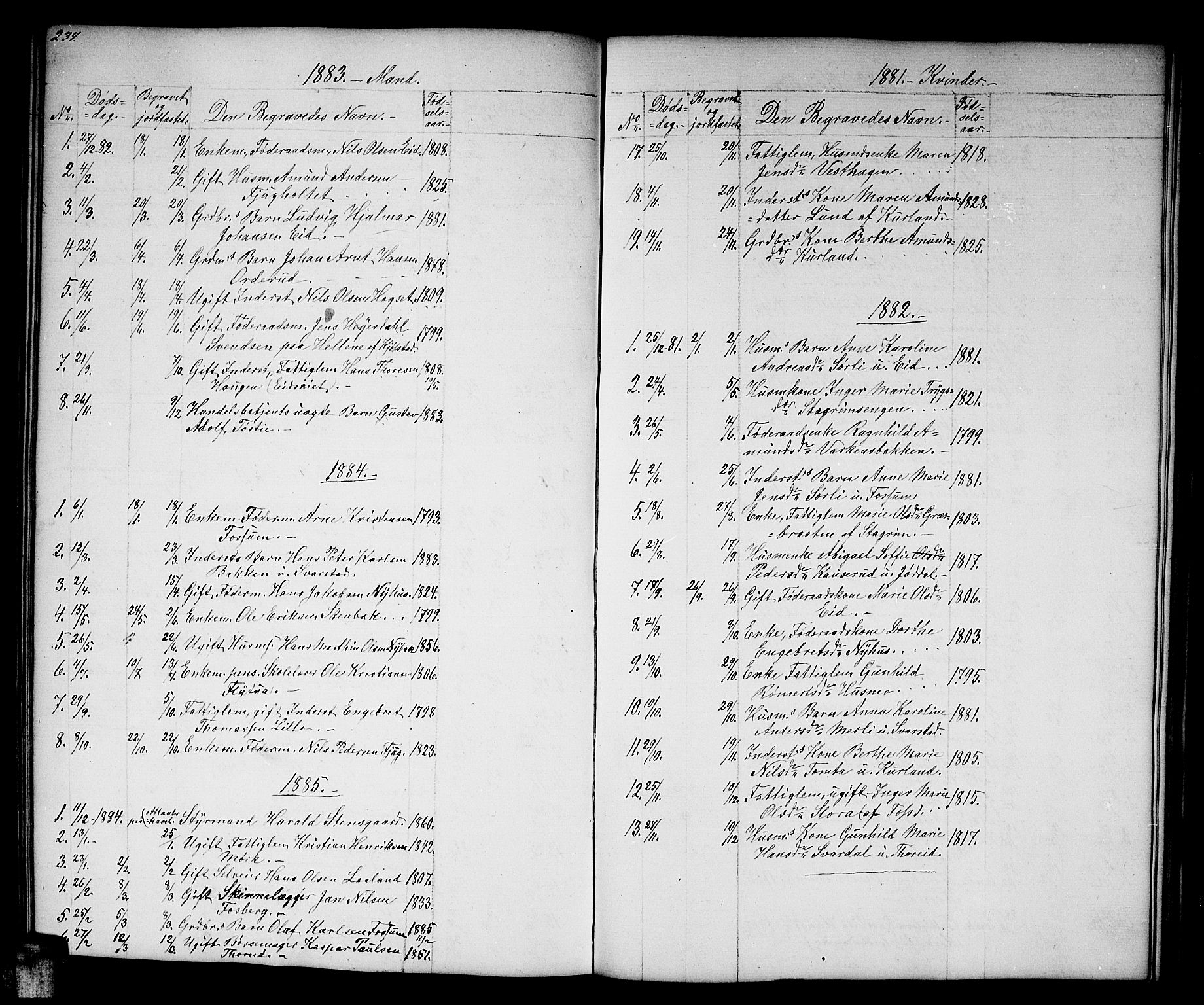 Aurskog prestekontor Kirkebøker, SAO/A-10304a/G/Gb/L0001: Parish register (copy) no. II 1, 1858-1885, p. 234