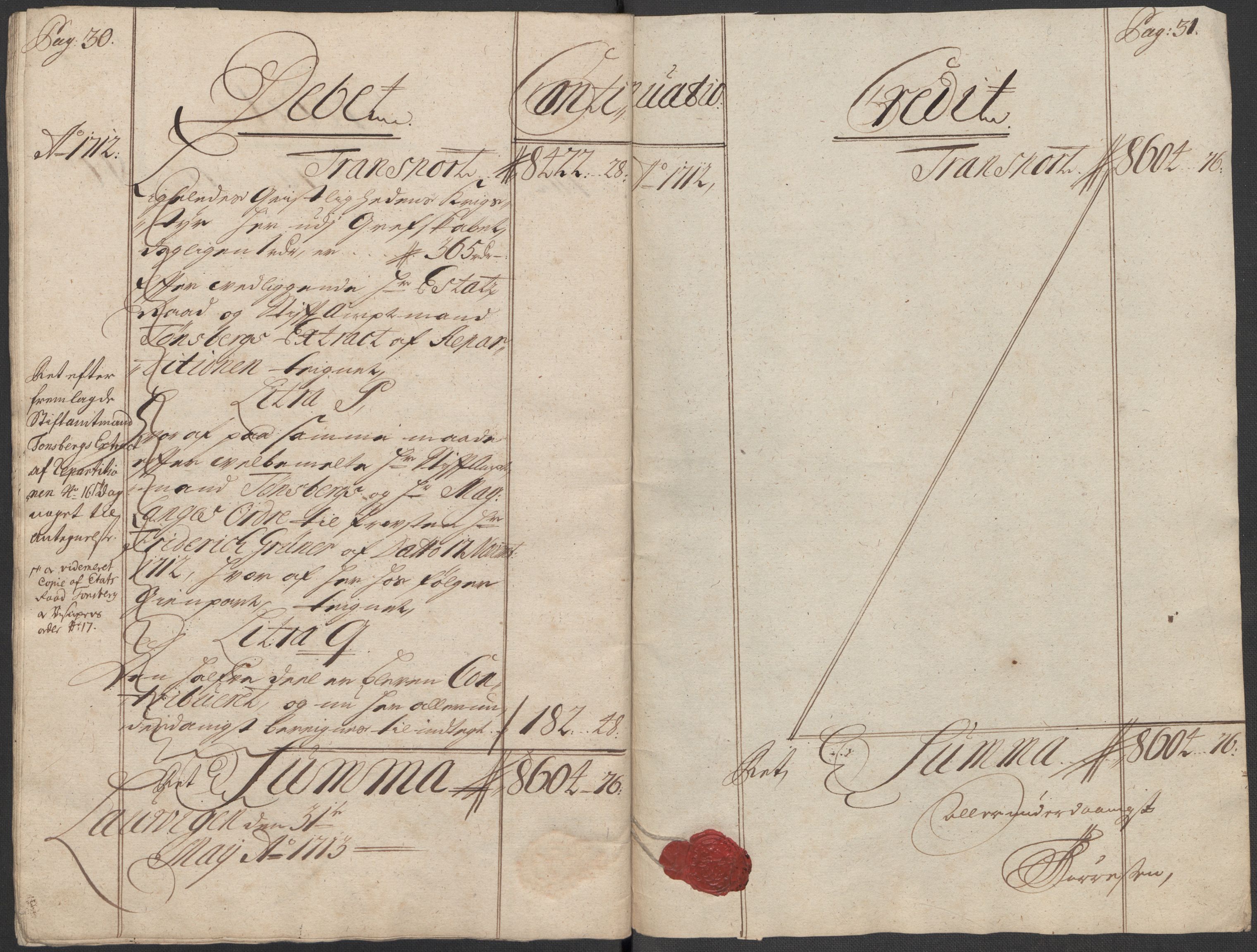 Rentekammeret inntil 1814, Reviderte regnskaper, Fogderegnskap, RA/EA-4092/R33/L1984: Fogderegnskap Larvik grevskap, 1712, p. 18