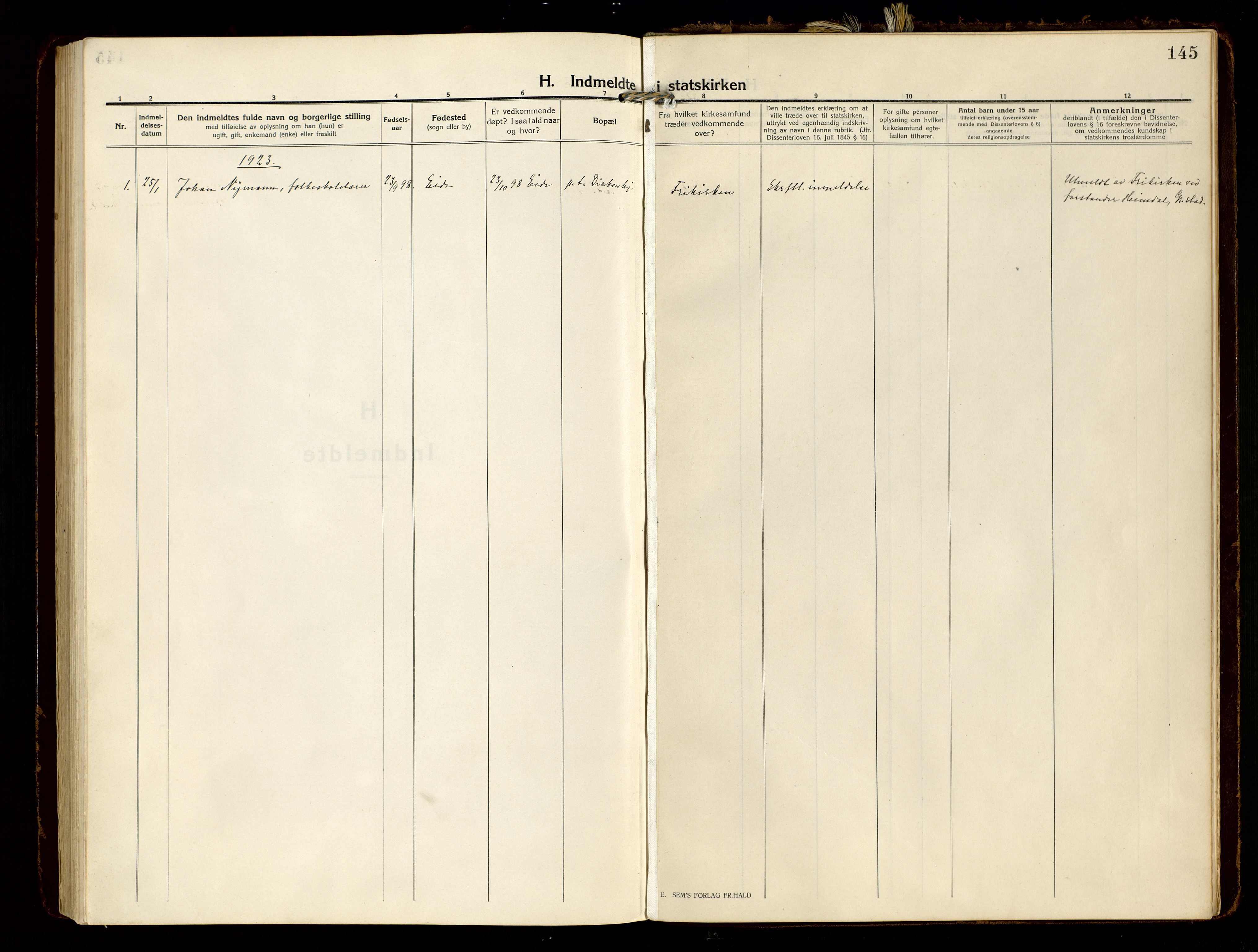 Hommedal sokneprestkontor, AV/SAK-1111-0023/F/Fa/Faa/L0004: Parish register (official) no. A 4, 1916-1945, p. 145