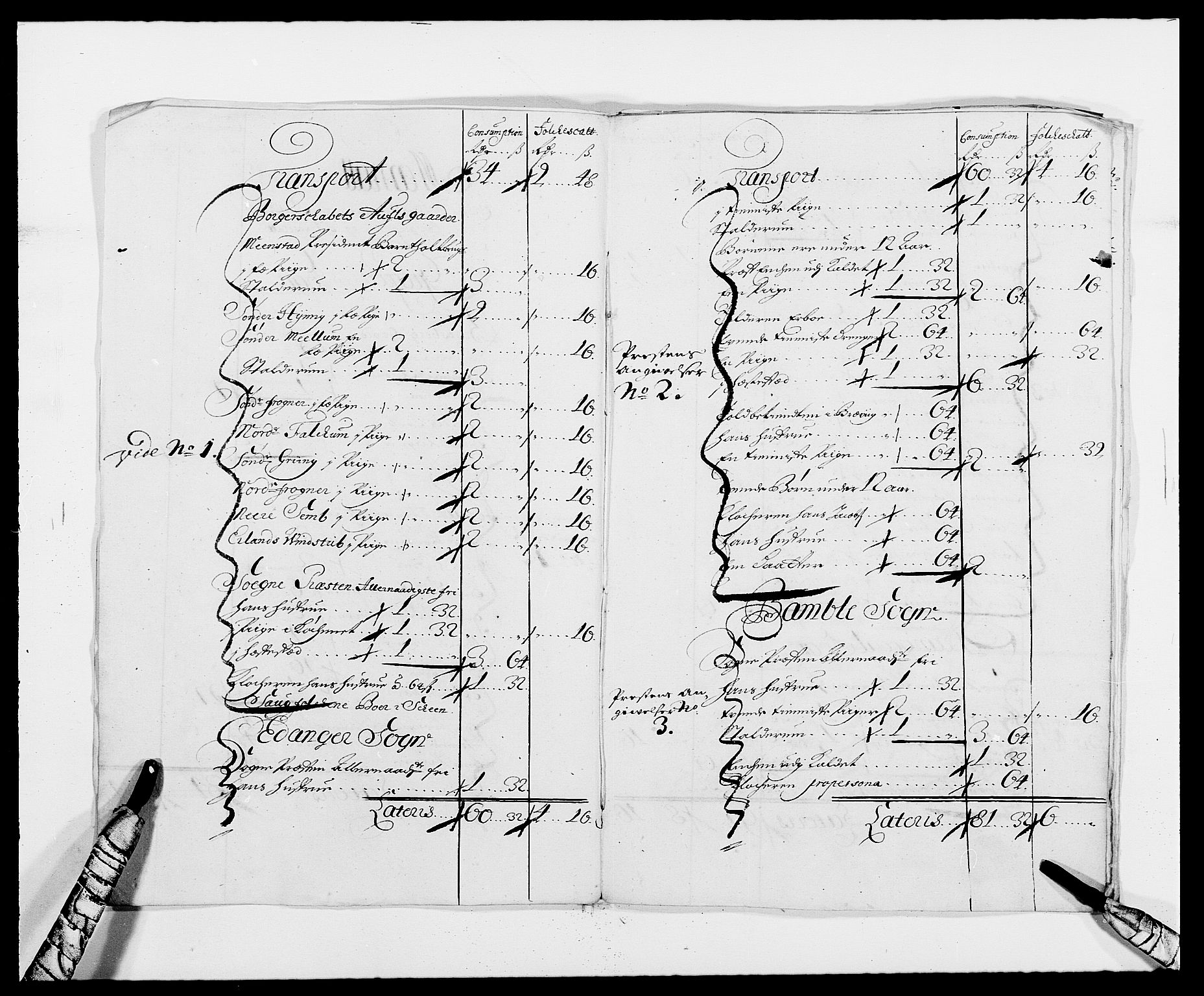 Rentekammeret inntil 1814, Reviderte regnskaper, Fogderegnskap, AV/RA-EA-4092/R34/L2050: Fogderegnskap Bamble, 1688-1691, p. 351