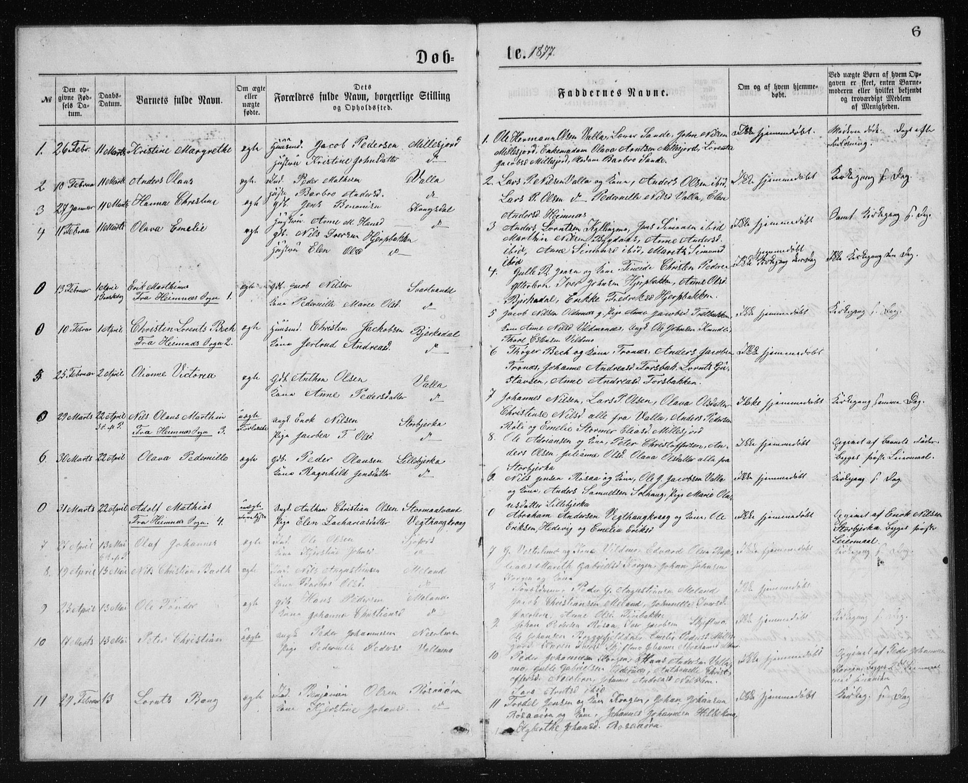 Ministerialprotokoller, klokkerbøker og fødselsregistre - Nordland, AV/SAT-A-1459/826/L0381: Parish register (copy) no. 826C01, 1877-1886, p. 6