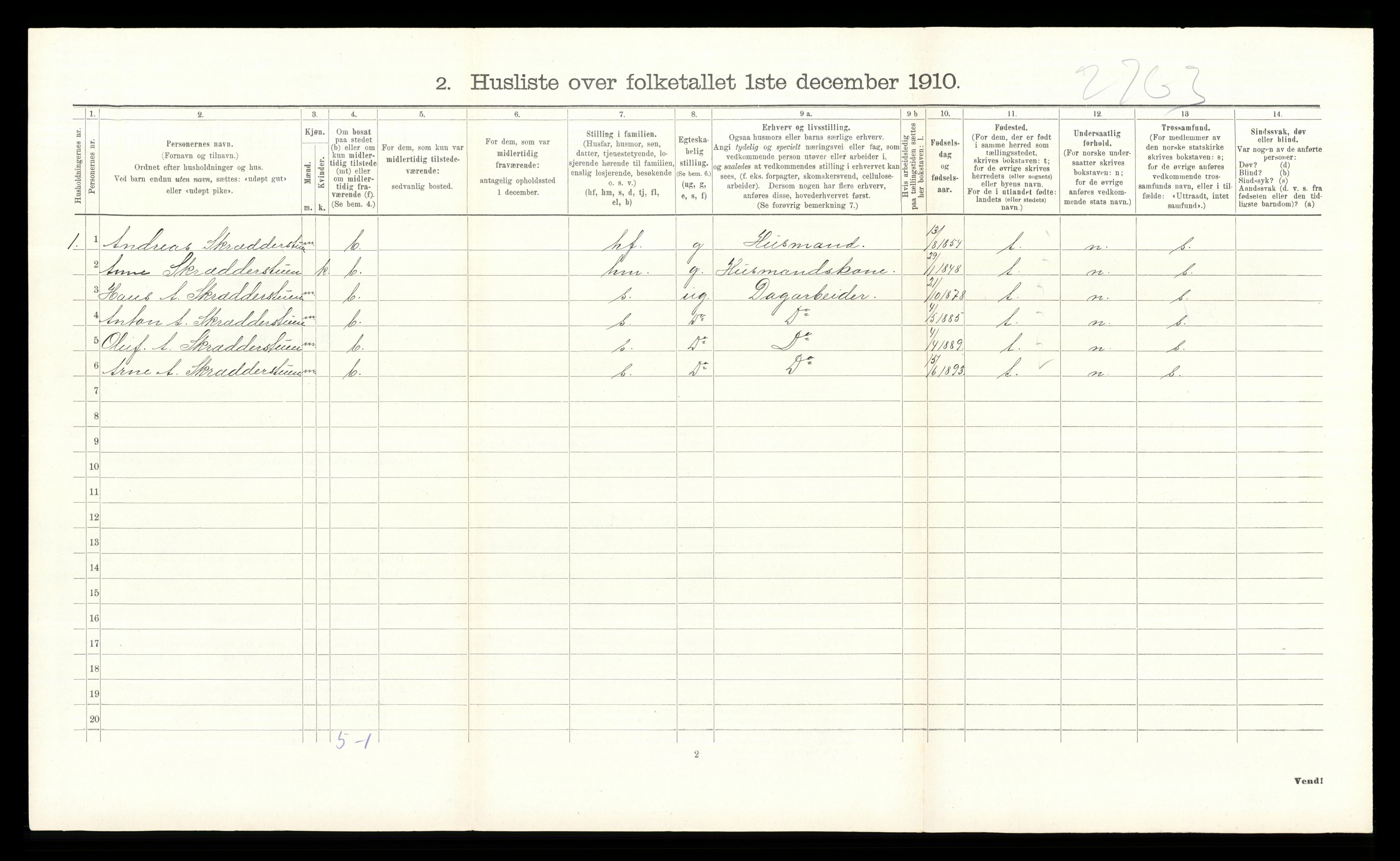 RA, 1910 census for Nordre Land, 1910, p. 1118