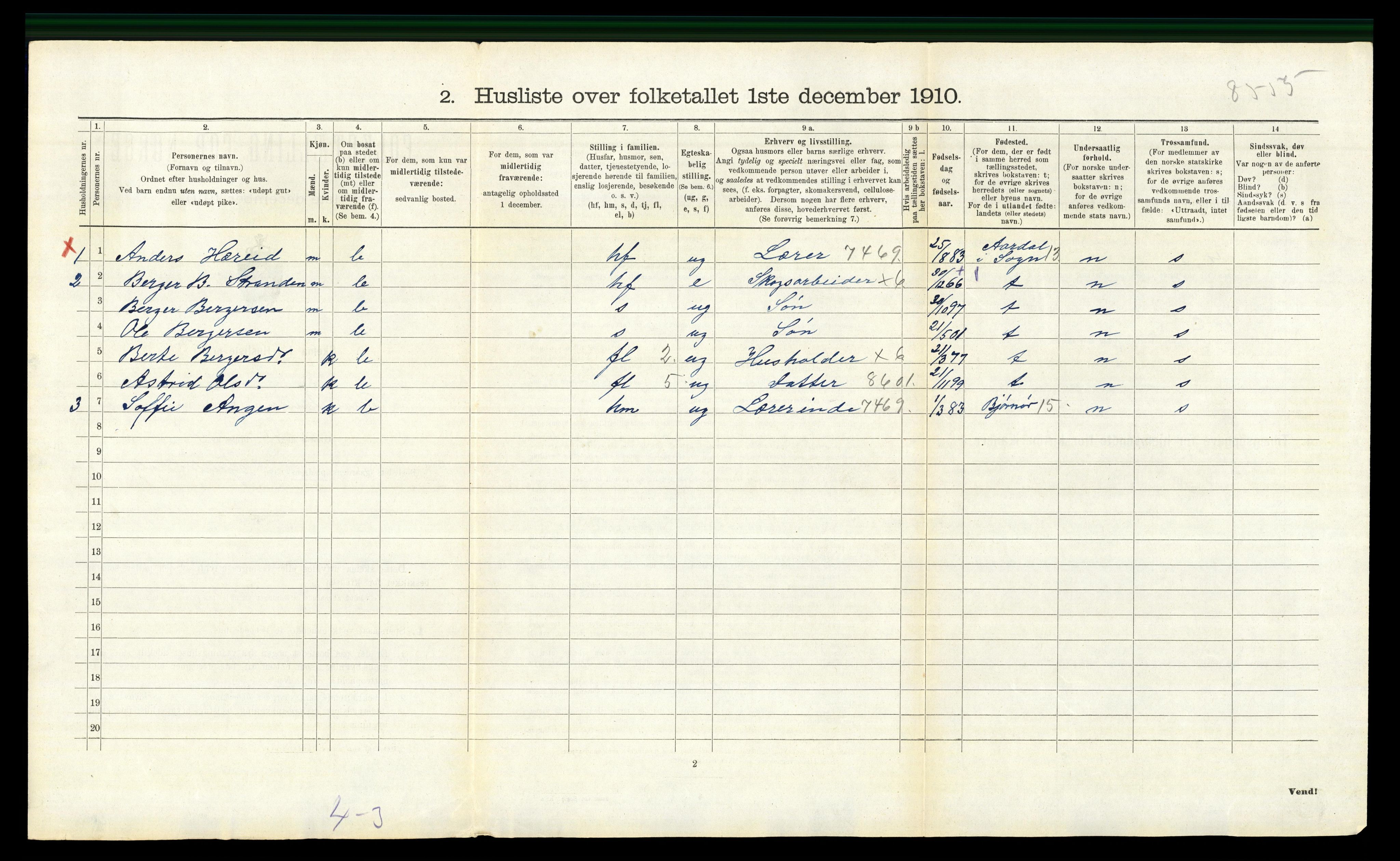 RA, 1910 census for Nord-Odal, 1910, p. 986