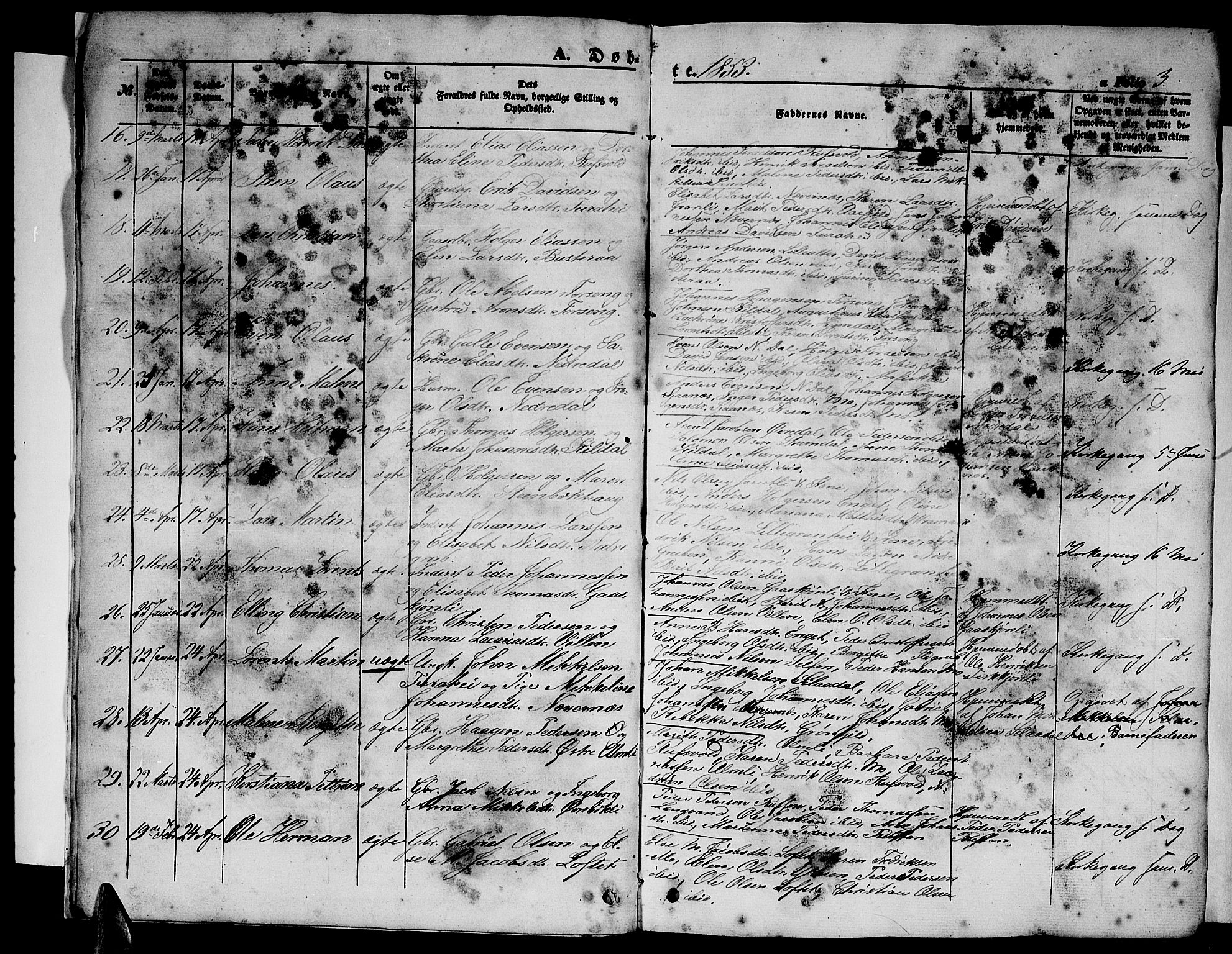 Ministerialprotokoller, klokkerbøker og fødselsregistre - Nordland, SAT/A-1459/827/L0414: Parish register (copy) no. 827C03, 1853-1865, p. 3