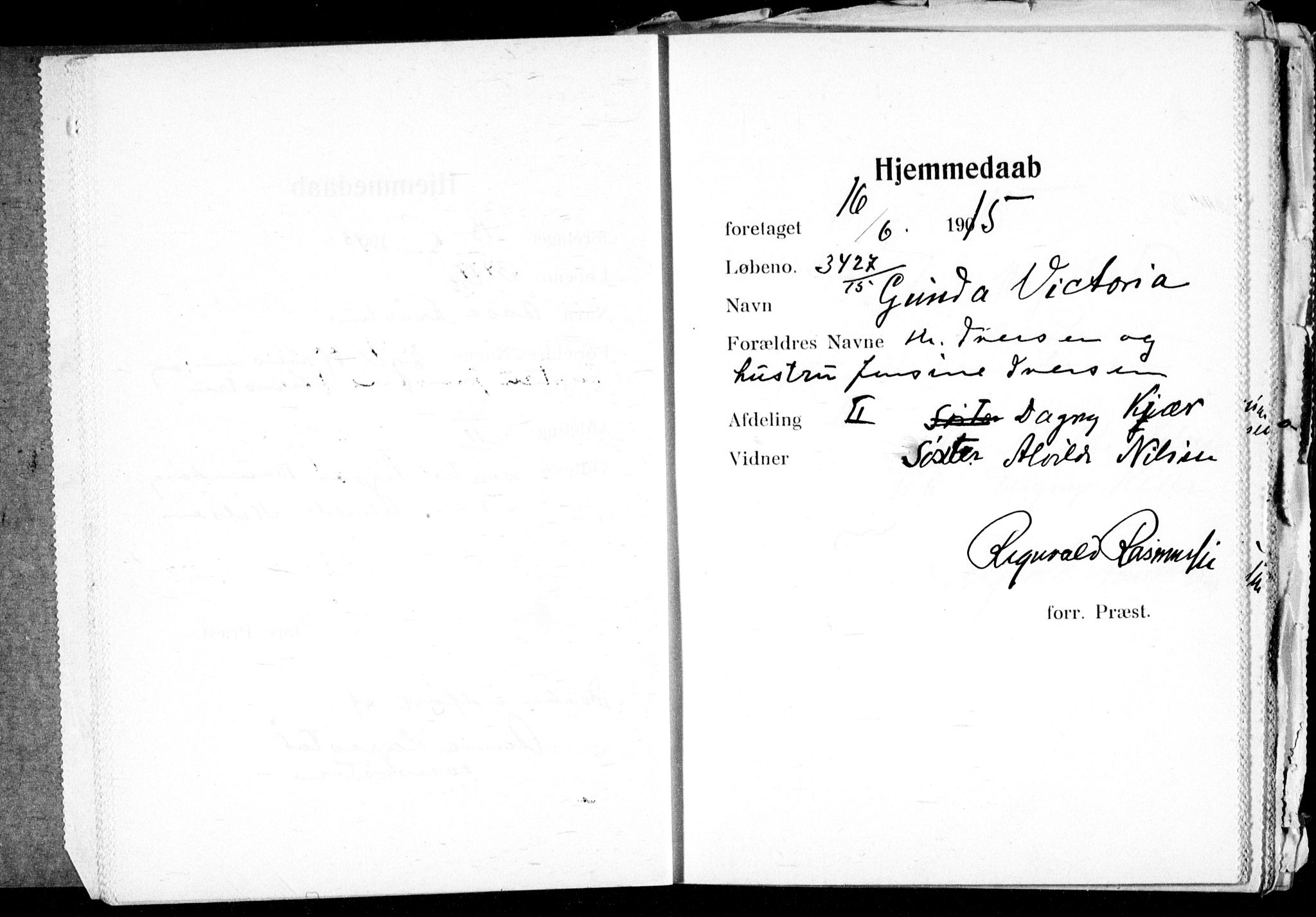 Ullevål sykehus prestekontor Kirkebøker, AV/SAO-A-10542a/K/Ka/L0003: Baptism register no. 3, 1914-1921