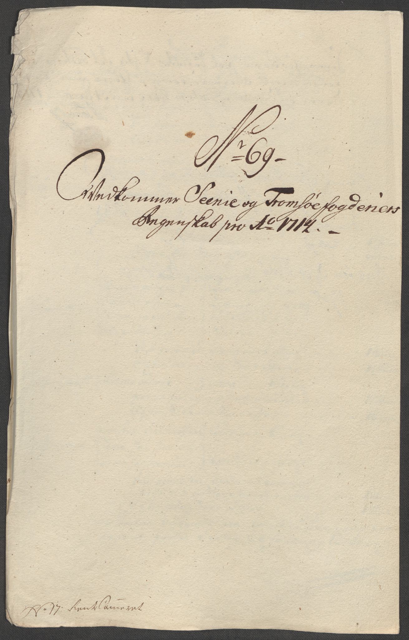 Rentekammeret inntil 1814, Reviderte regnskaper, Fogderegnskap, AV/RA-EA-4092/R68/L4760: Fogderegnskap Senja og Troms, 1714, p. 325