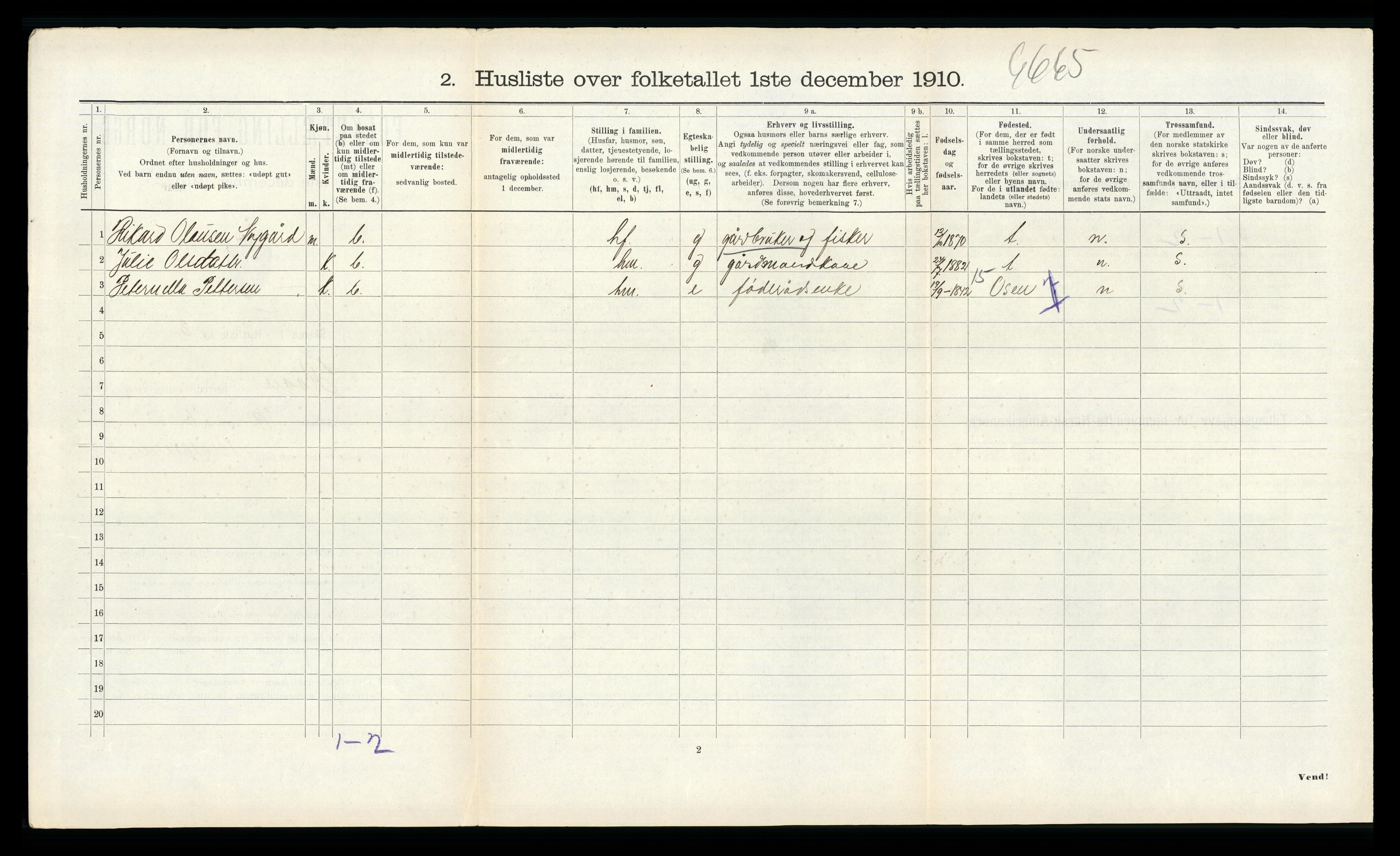 RA, 1910 census for Roan, 1910, p. 625