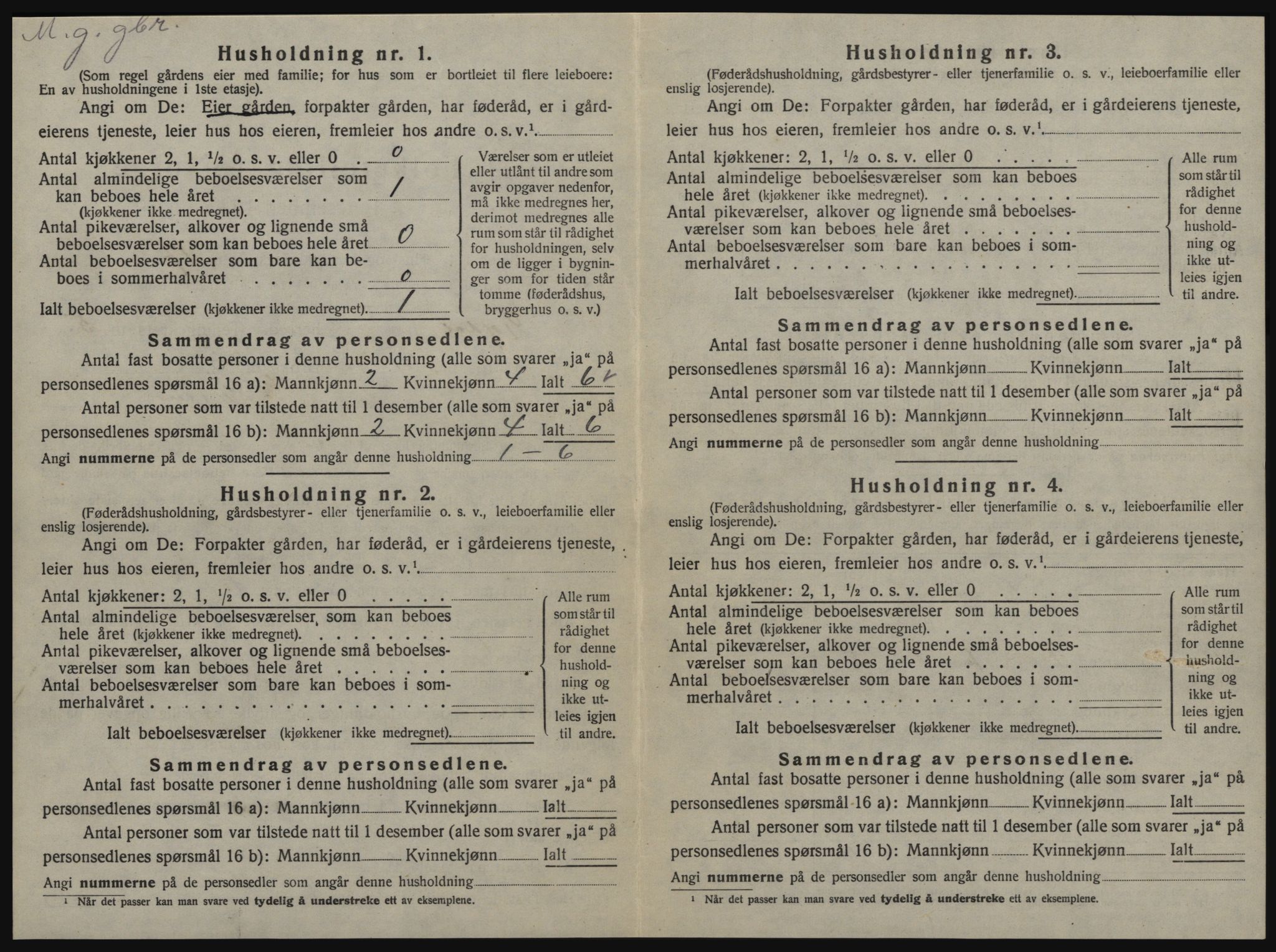 SAT, 1920 census for Tydal, 1920, p. 302