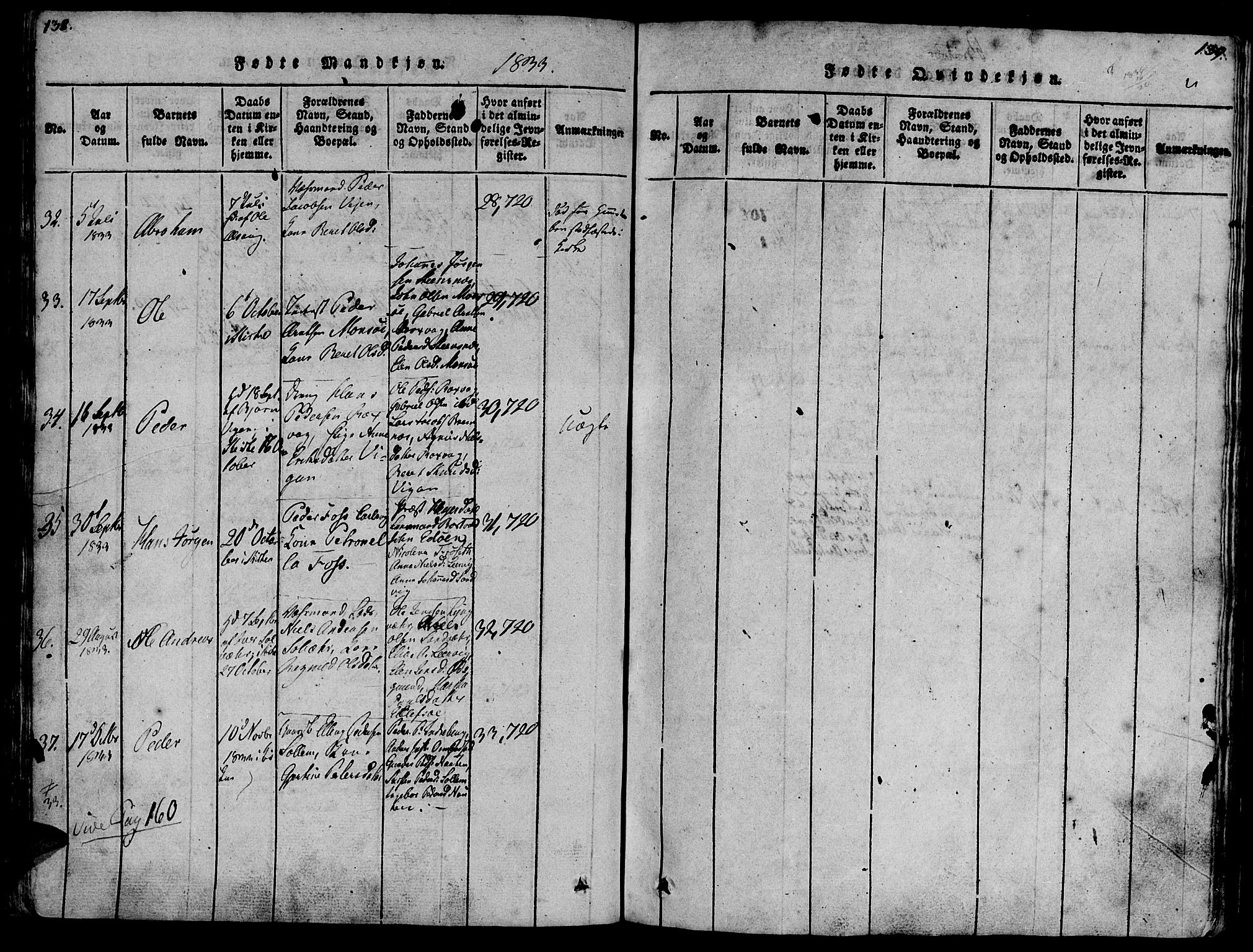 Ministerialprotokoller, klokkerbøker og fødselsregistre - Møre og Romsdal, AV/SAT-A-1454/581/L0933: Parish register (official) no. 581A03 /1, 1819-1836, p. 138-139