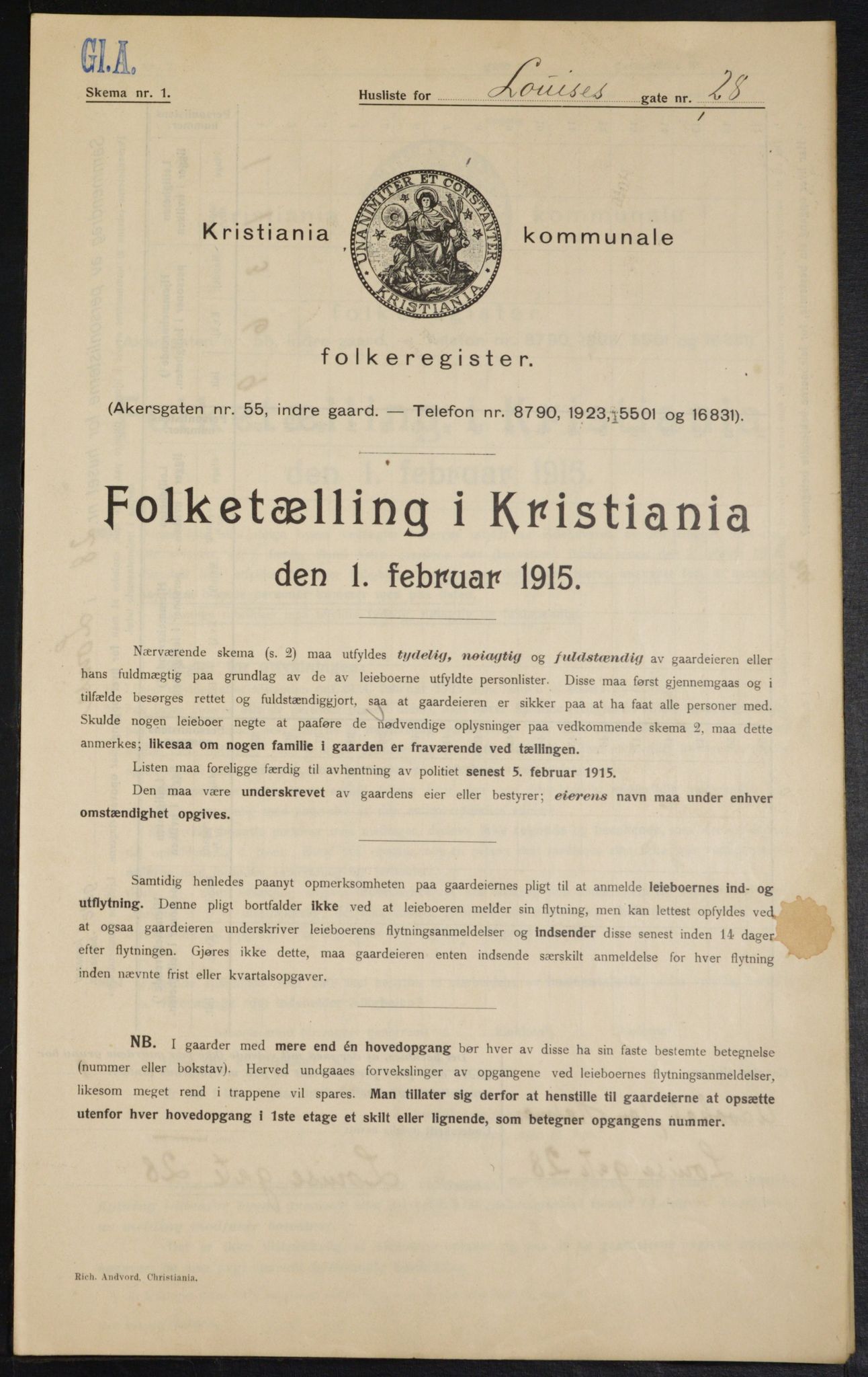 OBA, Municipal Census 1915 for Kristiania, 1915, p. 57795