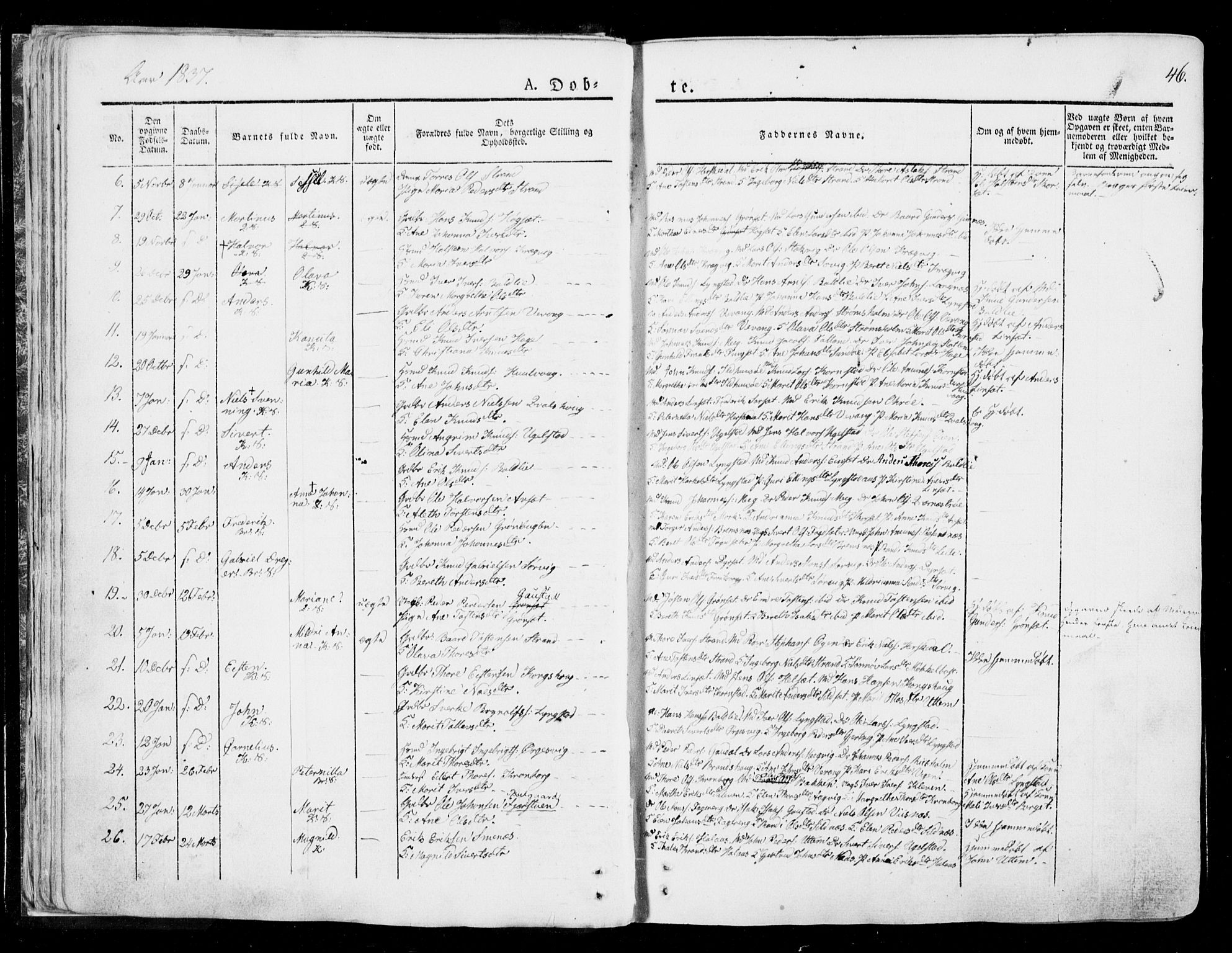 Ministerialprotokoller, klokkerbøker og fødselsregistre - Møre og Romsdal, AV/SAT-A-1454/568/L0803: Parish register (official) no. 568A10, 1830-1853, p. 46