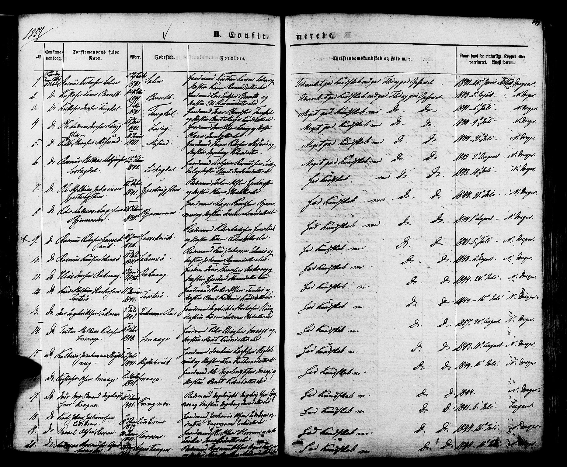 Ministerialprotokoller, klokkerbøker og fødselsregistre - Møre og Romsdal, SAT/A-1454/560/L0719: Parish register (official) no. 560A03, 1845-1872, p. 149