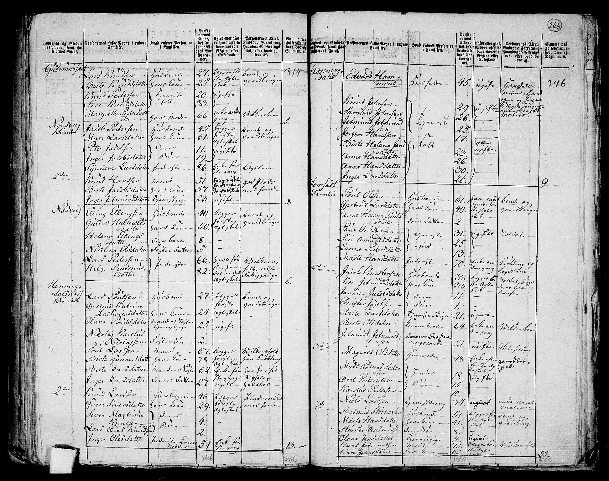 RA, 1801 census for 1531P Borgund, 1801, p. 265b-266a